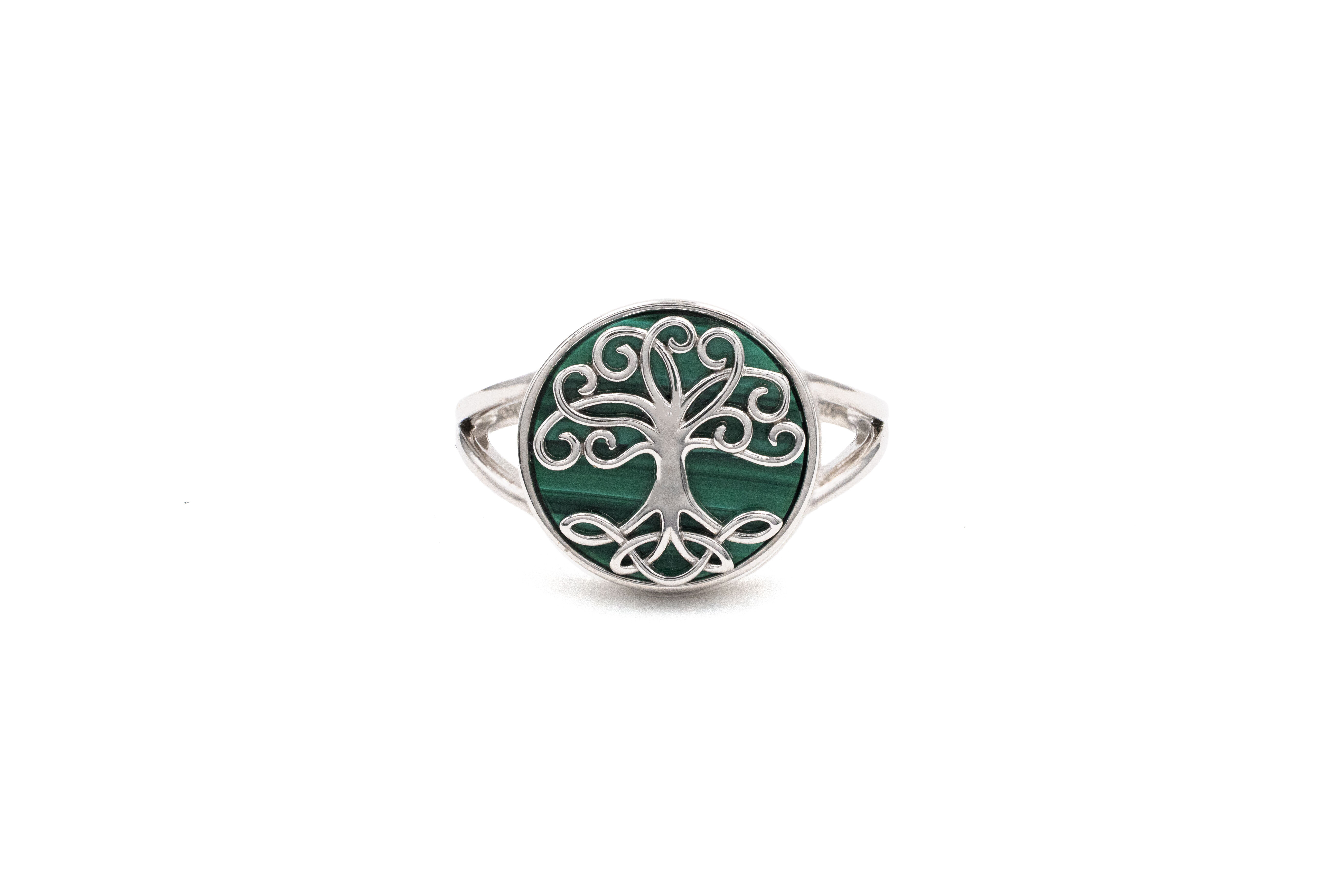 Womens Attractive Polished Sterling Silver Tree of Life Ring