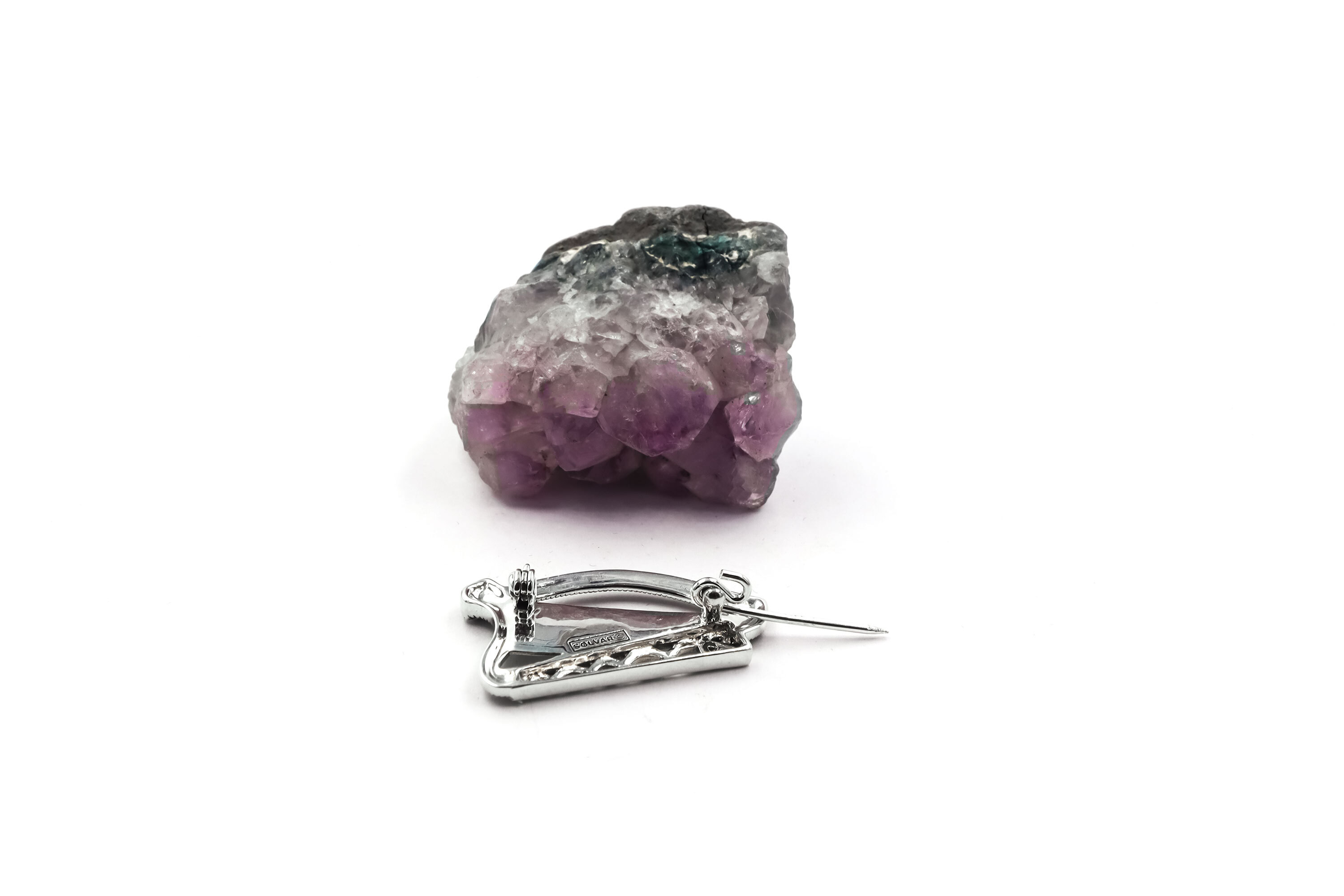 Womens Gorgeous Sterling Silver Irish Harp Brooch