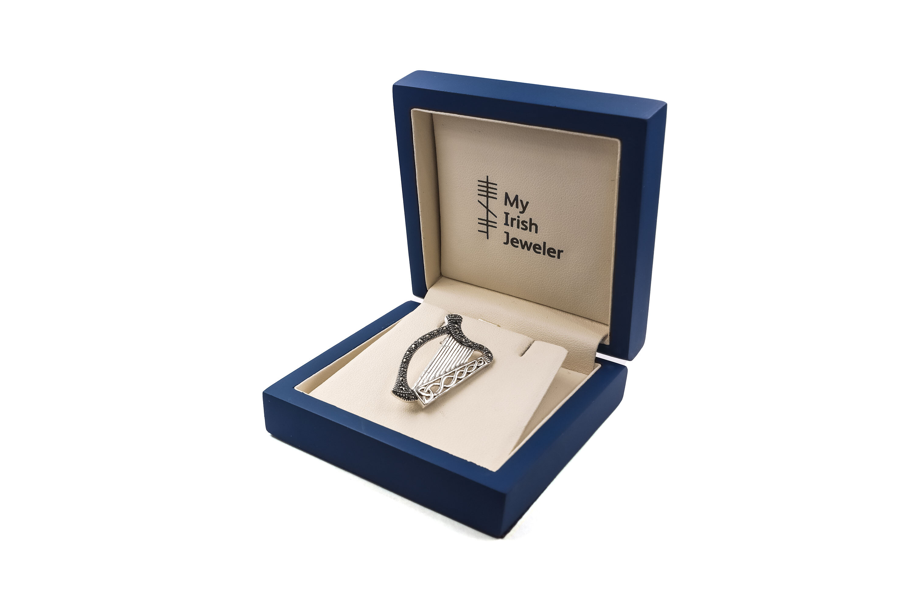 Irish Sterling Silver Irish Harp Brooch For Women