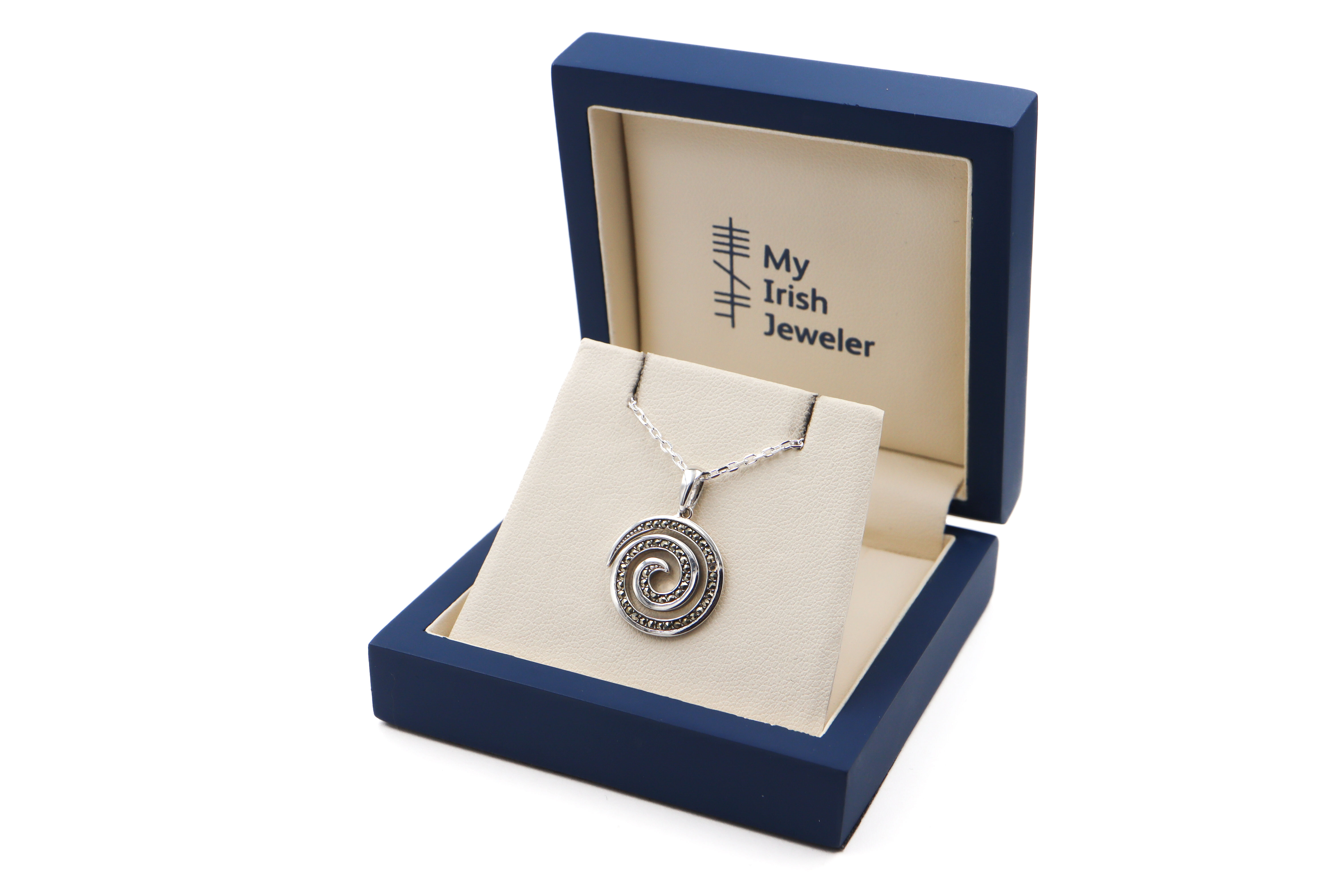 Attractive Sterling Silver Triskele & Newgrange Necklace For Women. In Luxury Packaging.