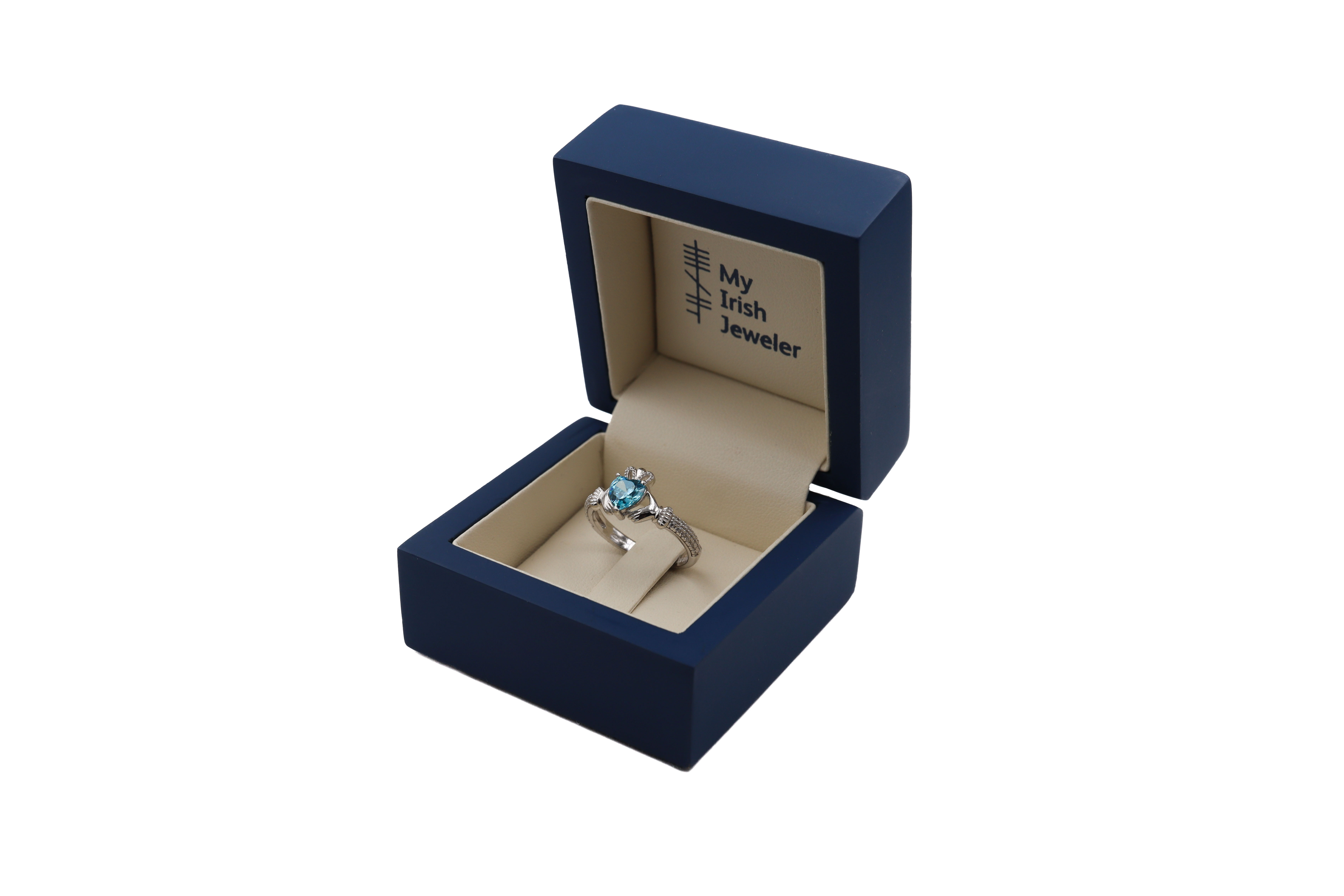 Womens March Birthstone Ring in Real Sterling Silver. In Luxury Packaging.