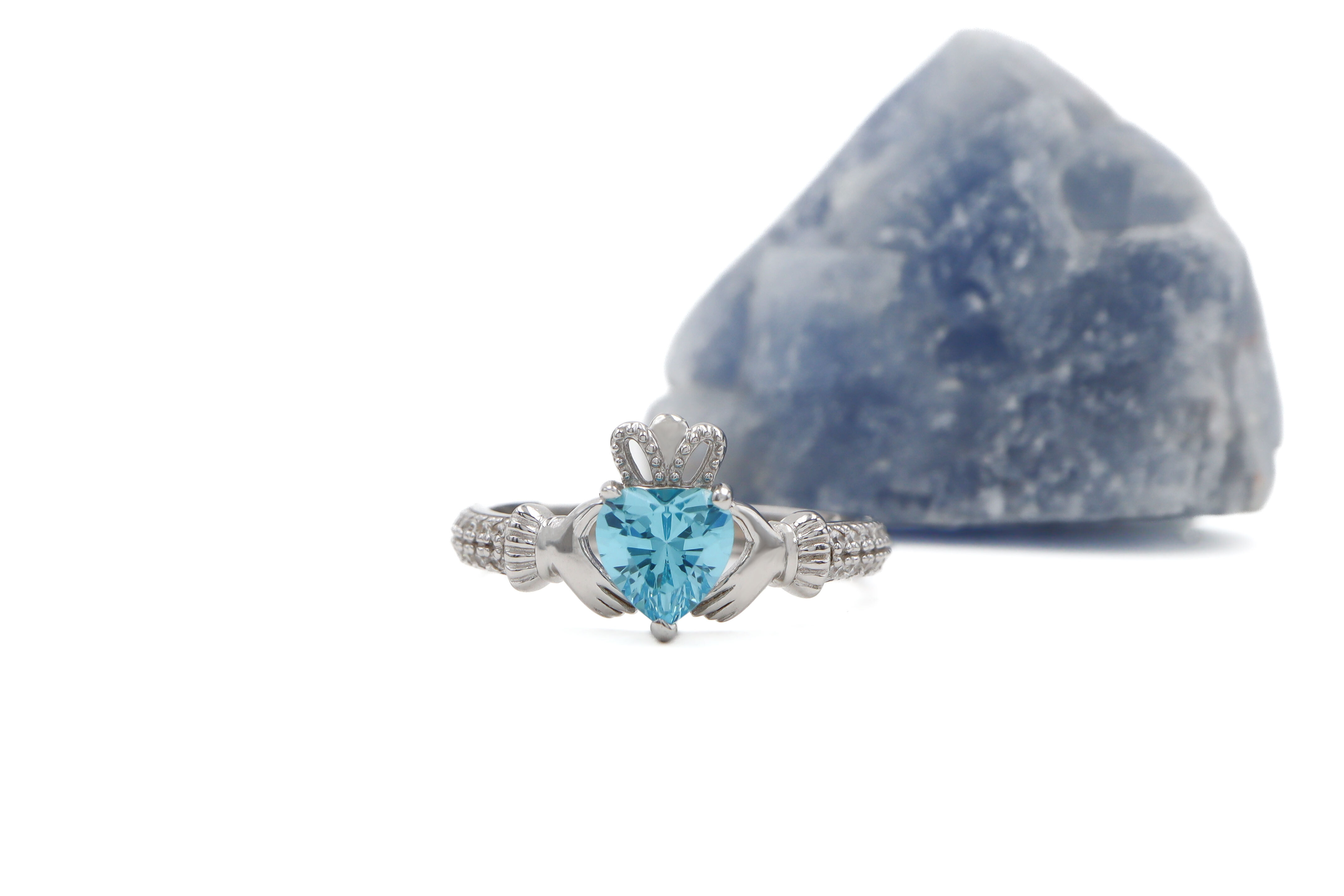 Womens Polished March Birthstone Gift Set in Real Sterling Silver