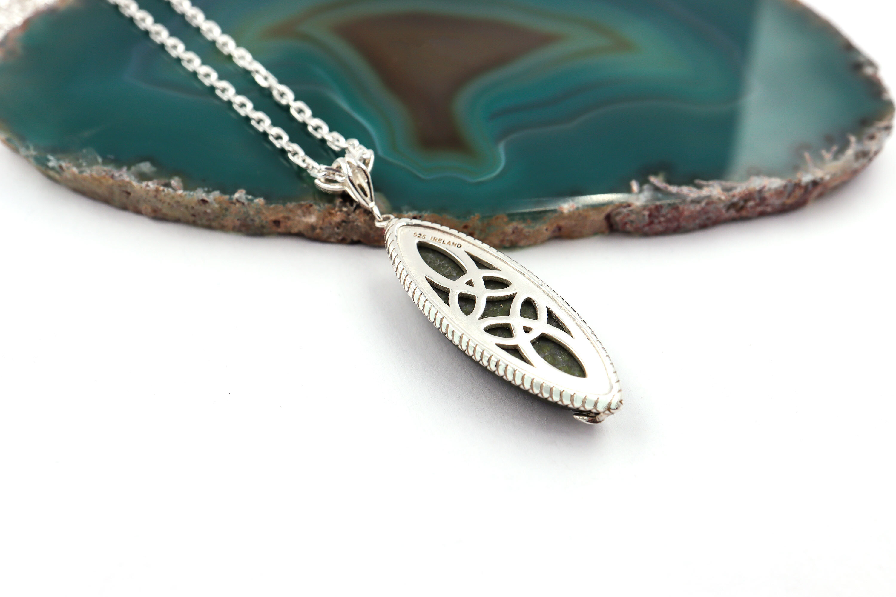 Gorgeous Sterling Silver Connemara Marble & Trinity Knot Gift Set For Women