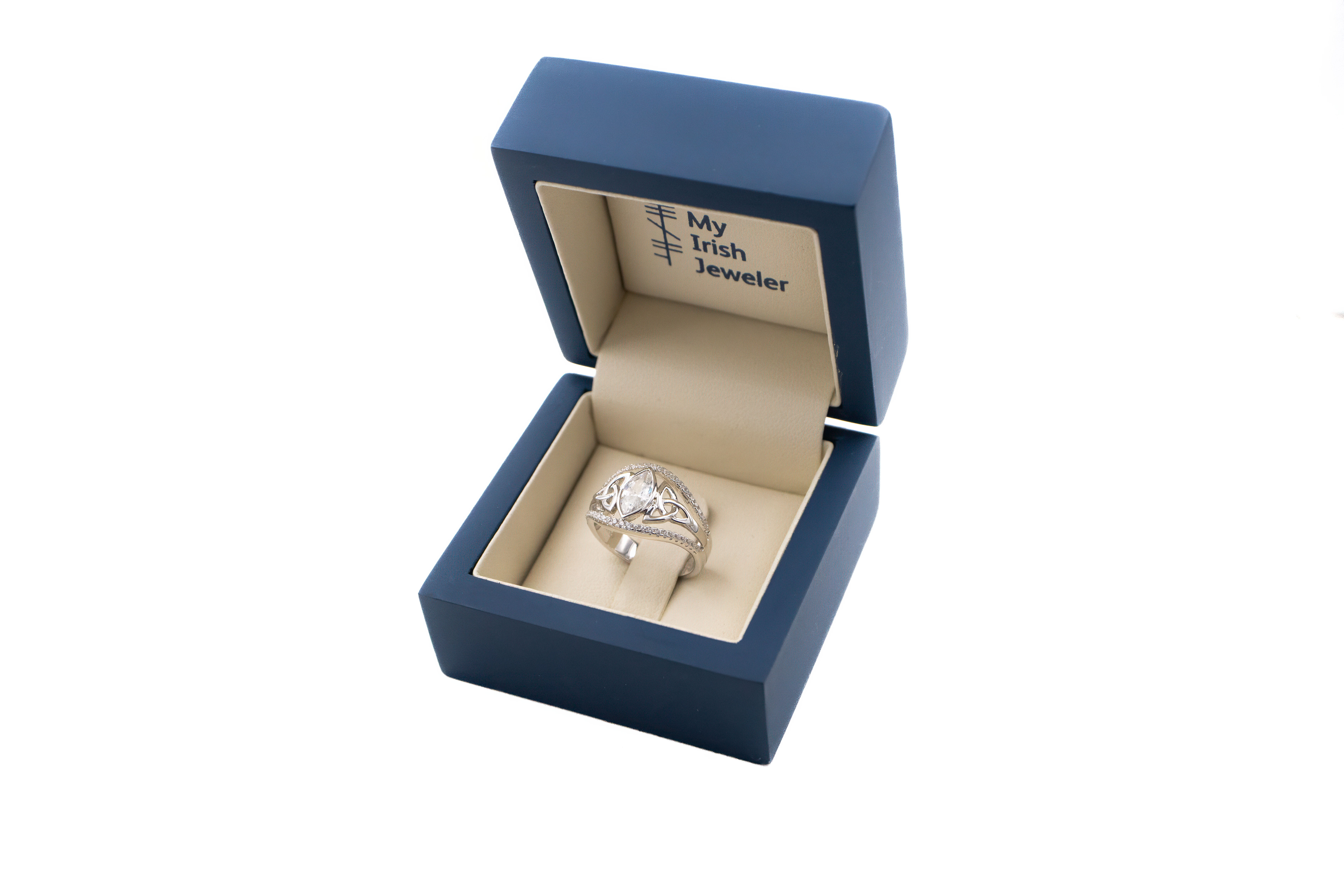 Womens Real Polished Sterling Silver Trinity Knot Ring. In Luxury Packaging.