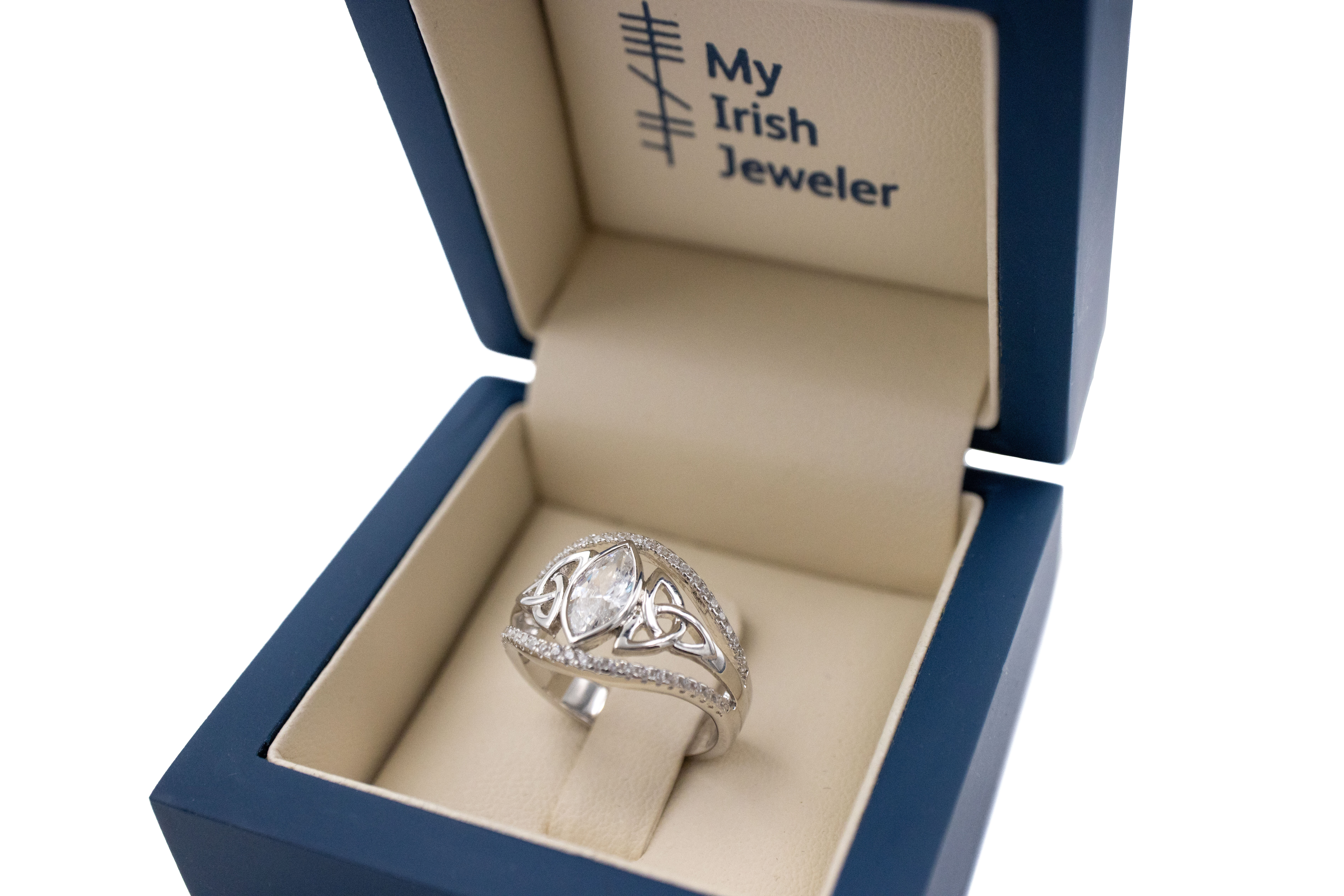 Attractive Sterling Silver Trinity Knot Ring For Women With a Polished Finish. In Luxury Packaging.