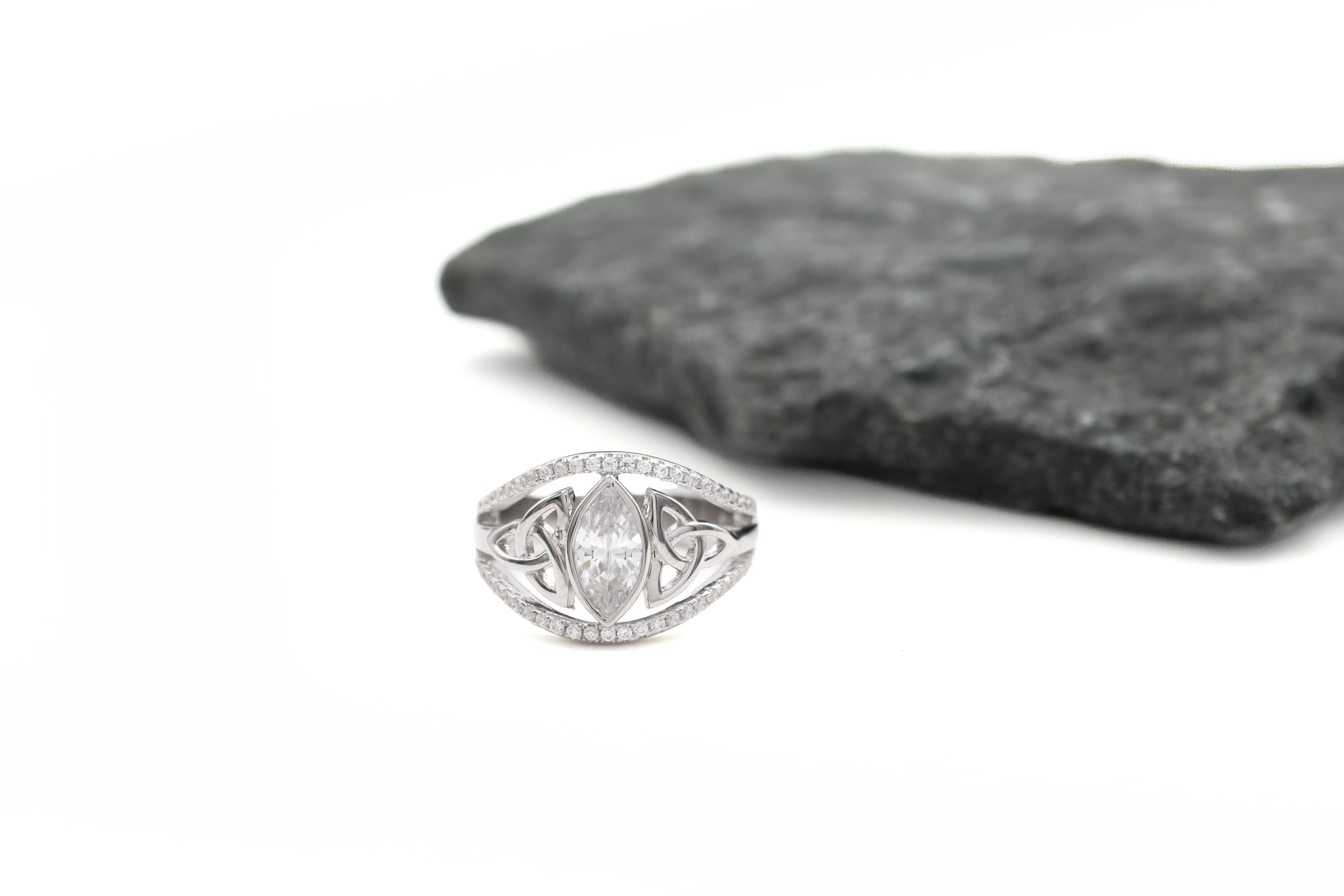 Attractive Sterling Silver Trinity Knot Ring With a Polished Finish For Women