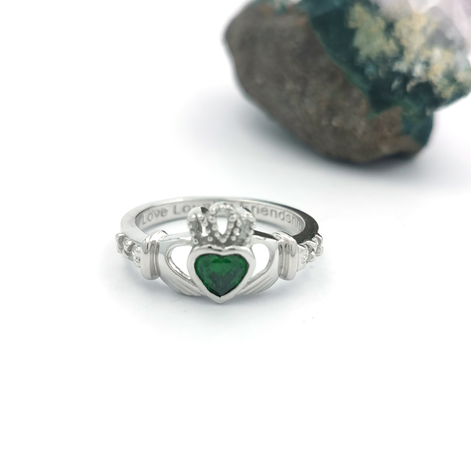Irish Sterling Silver May Birthstone Ring For Women