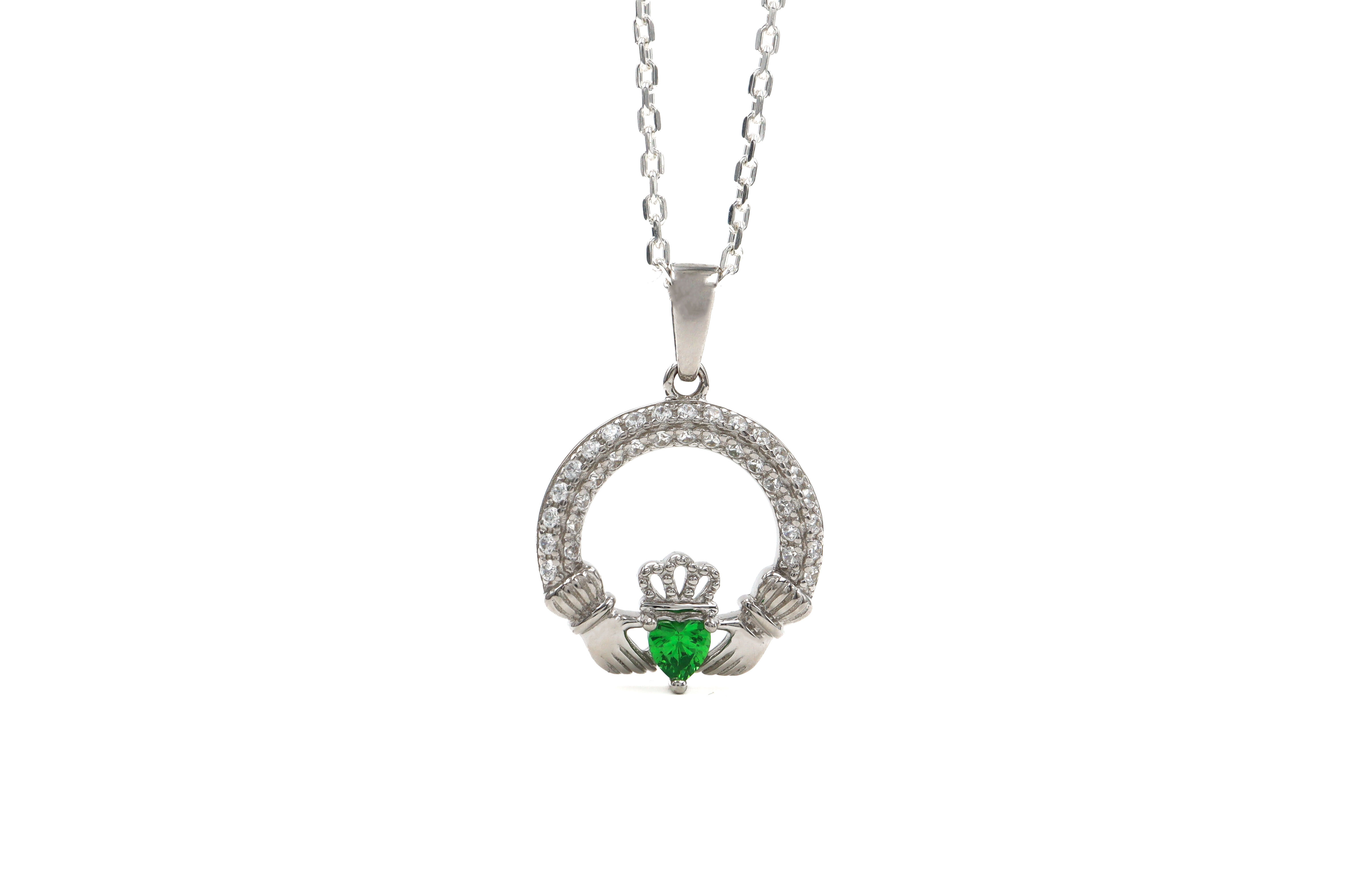 Striking Sterling Silver May Birthstone Necklace For Women