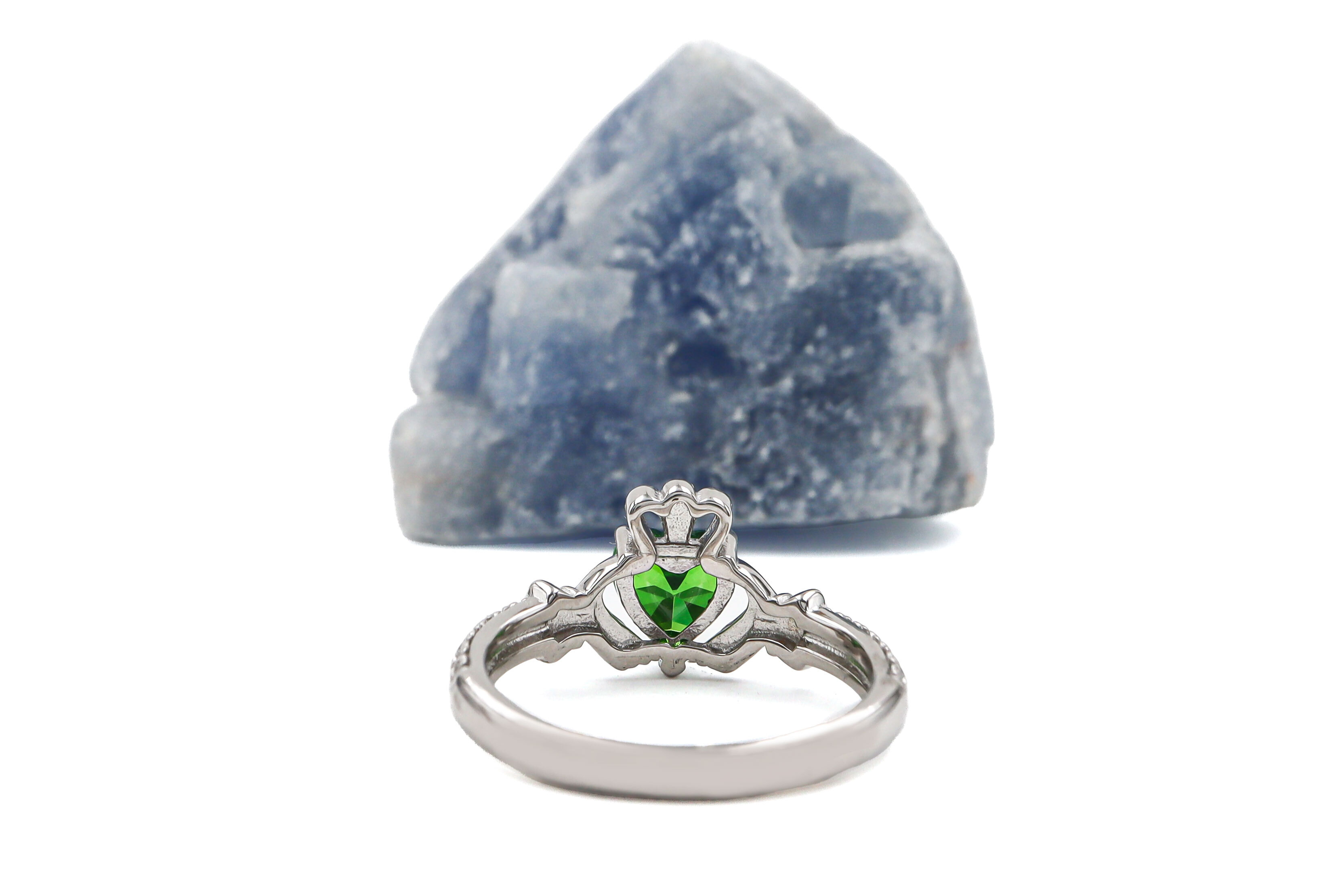 Genuine Sterling Silver May Birthstone 2.0mm Ring For Women. Picture Of The Back.