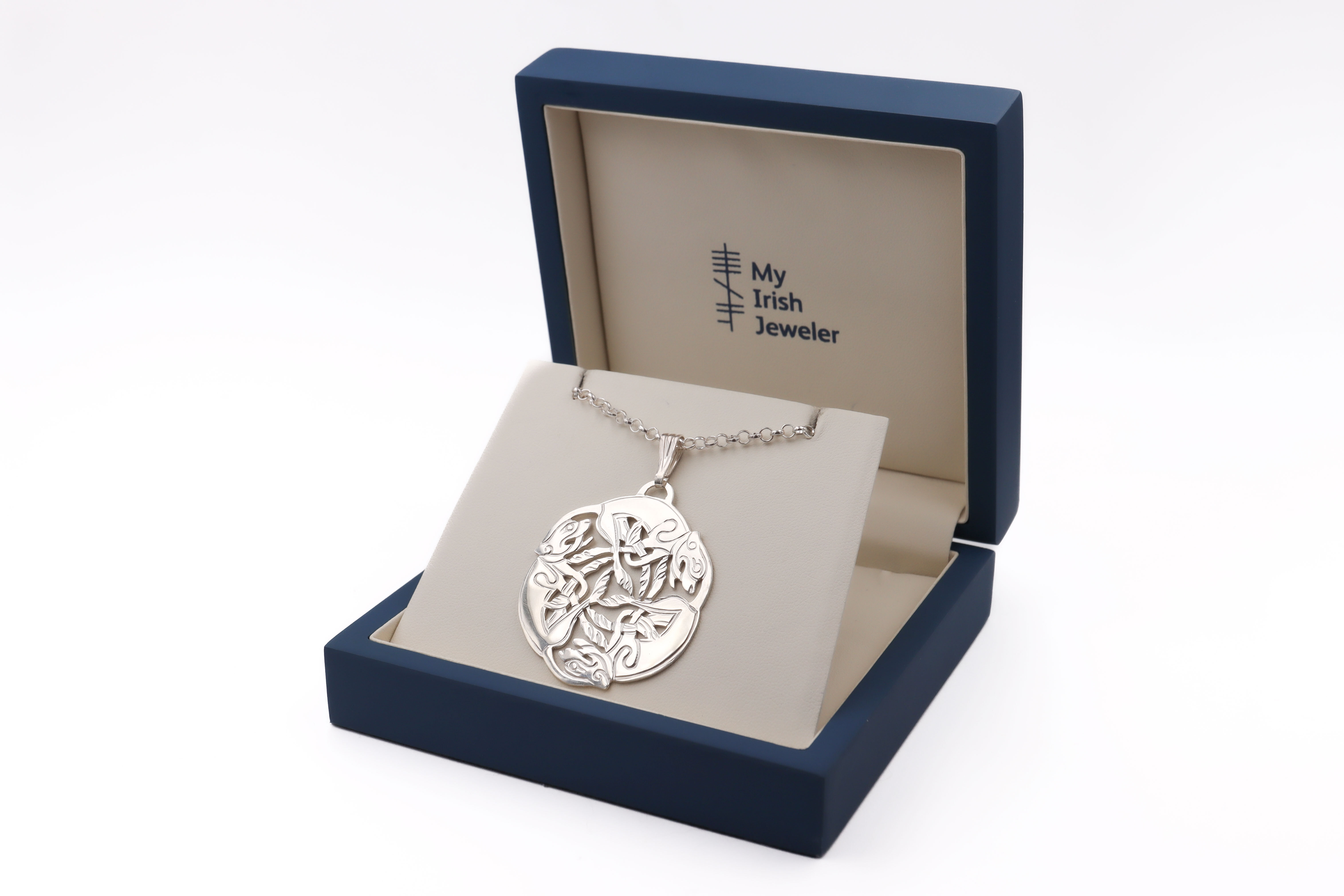 Handmade Sterling Silver Book of Kells Necklace For Women. In Luxury Packaging.