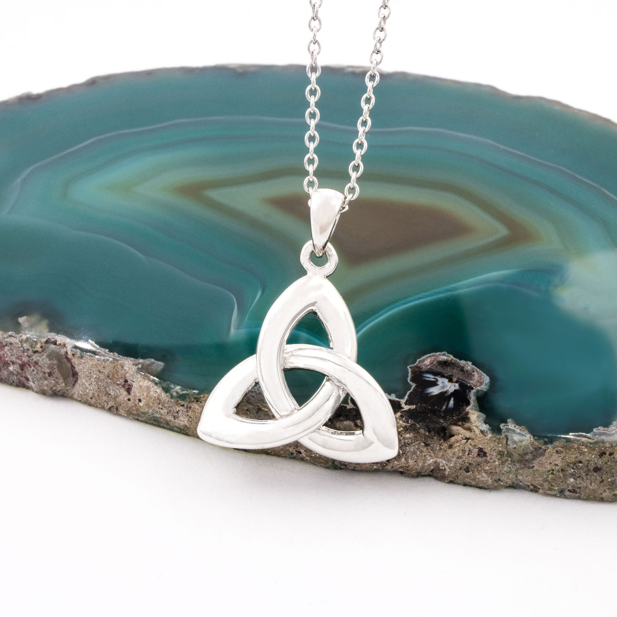 Sterling Silver Celtic Triquetra Trinity Pendant Necklace