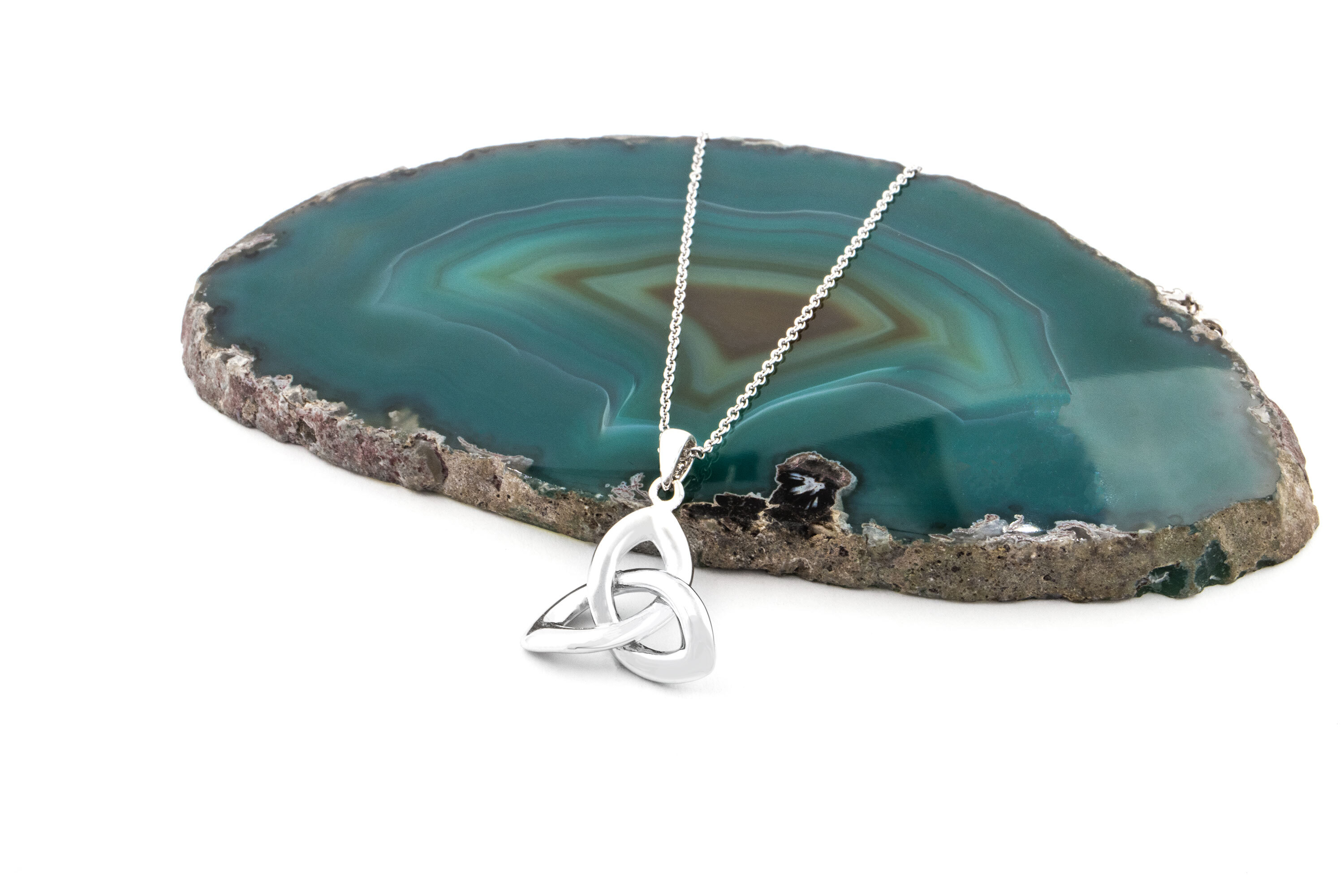 Irish Sterling Silver Trinity Knot Necklace For Women