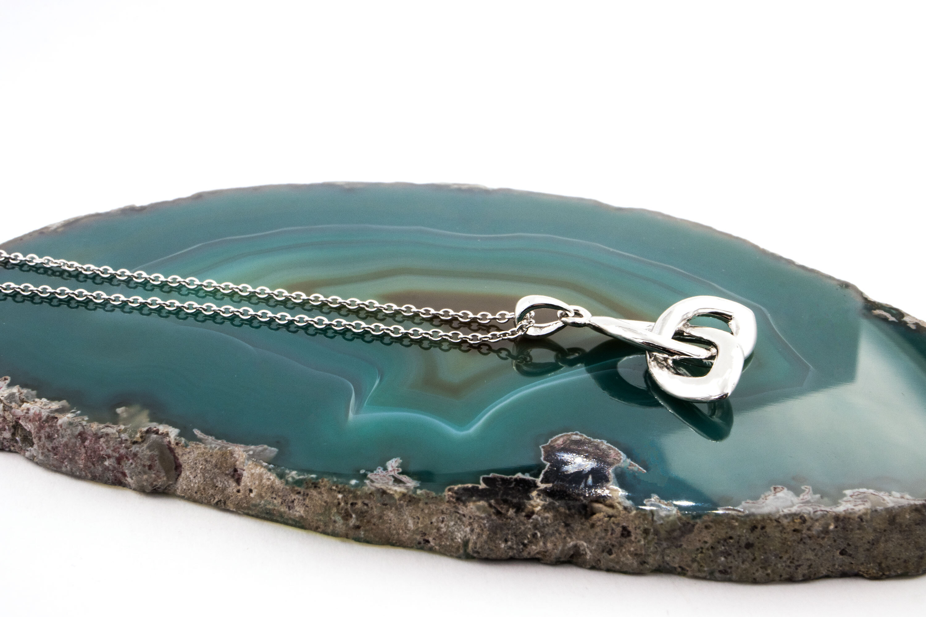 Medium Sized Real Sterling Silver Trinity Knot Necklace For Women