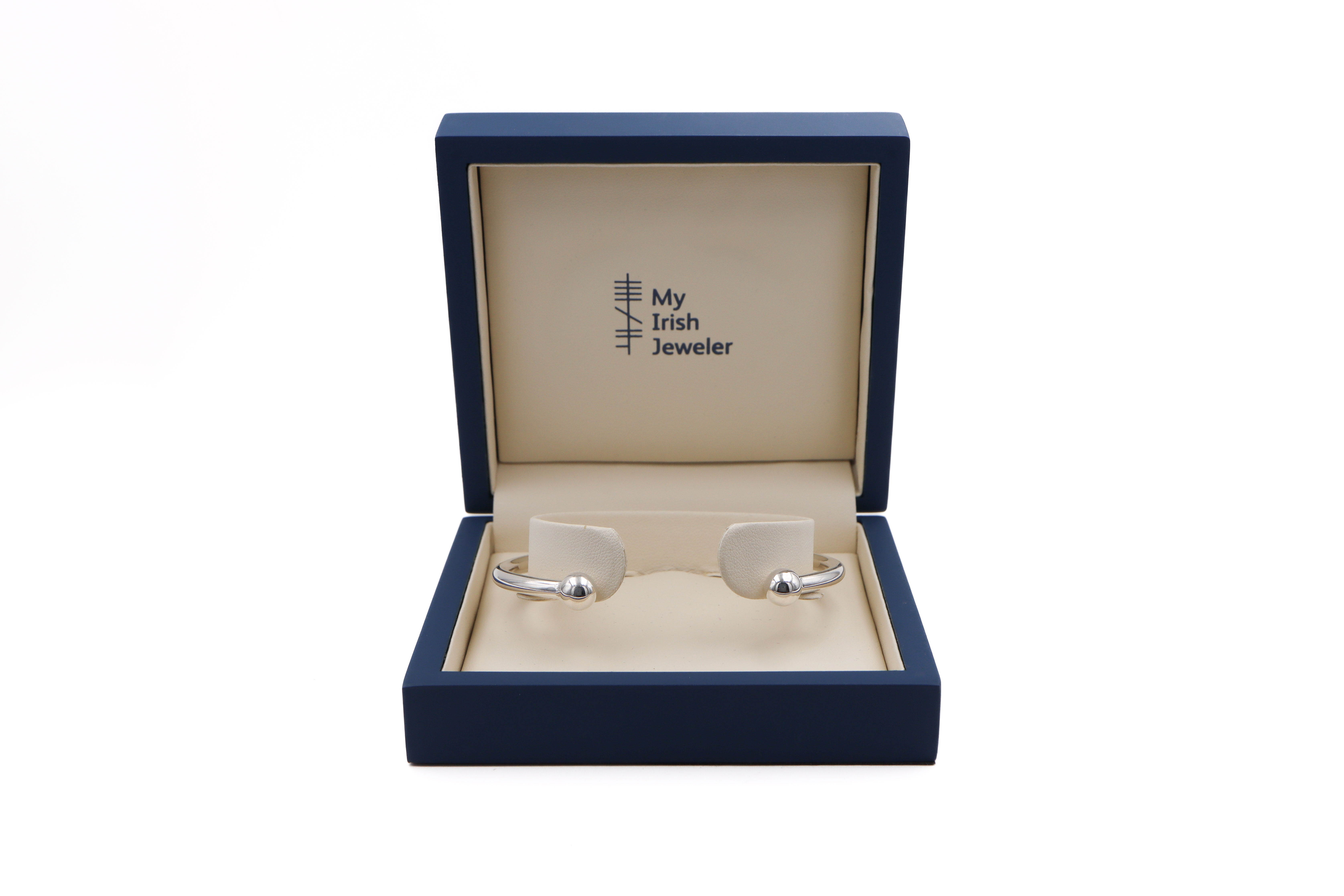 Irish Sterling Silver Gaelic Bangle. In Luxury Packaging.