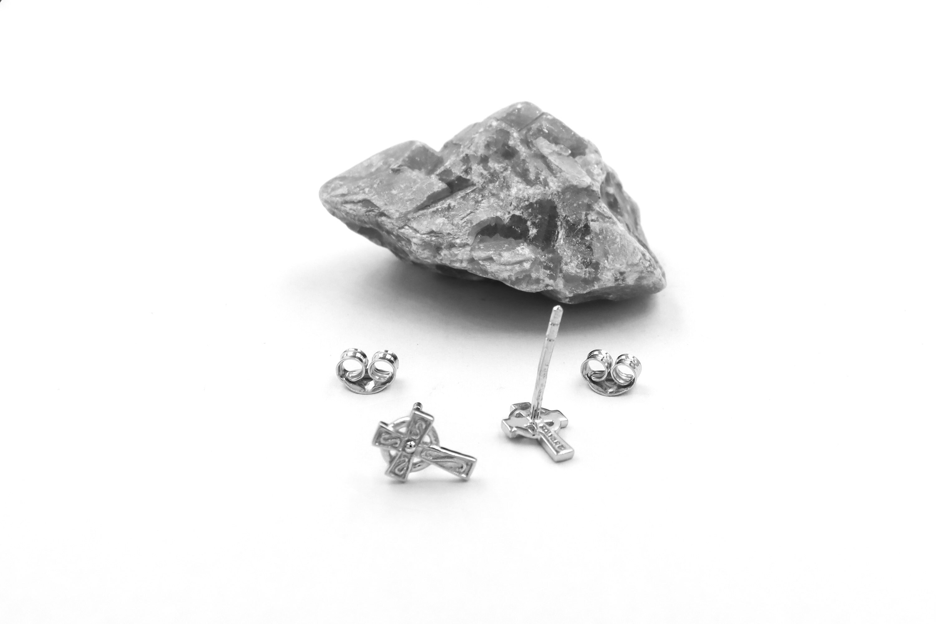 Irish Sterling Silver Celtic Cross Earrings For Women