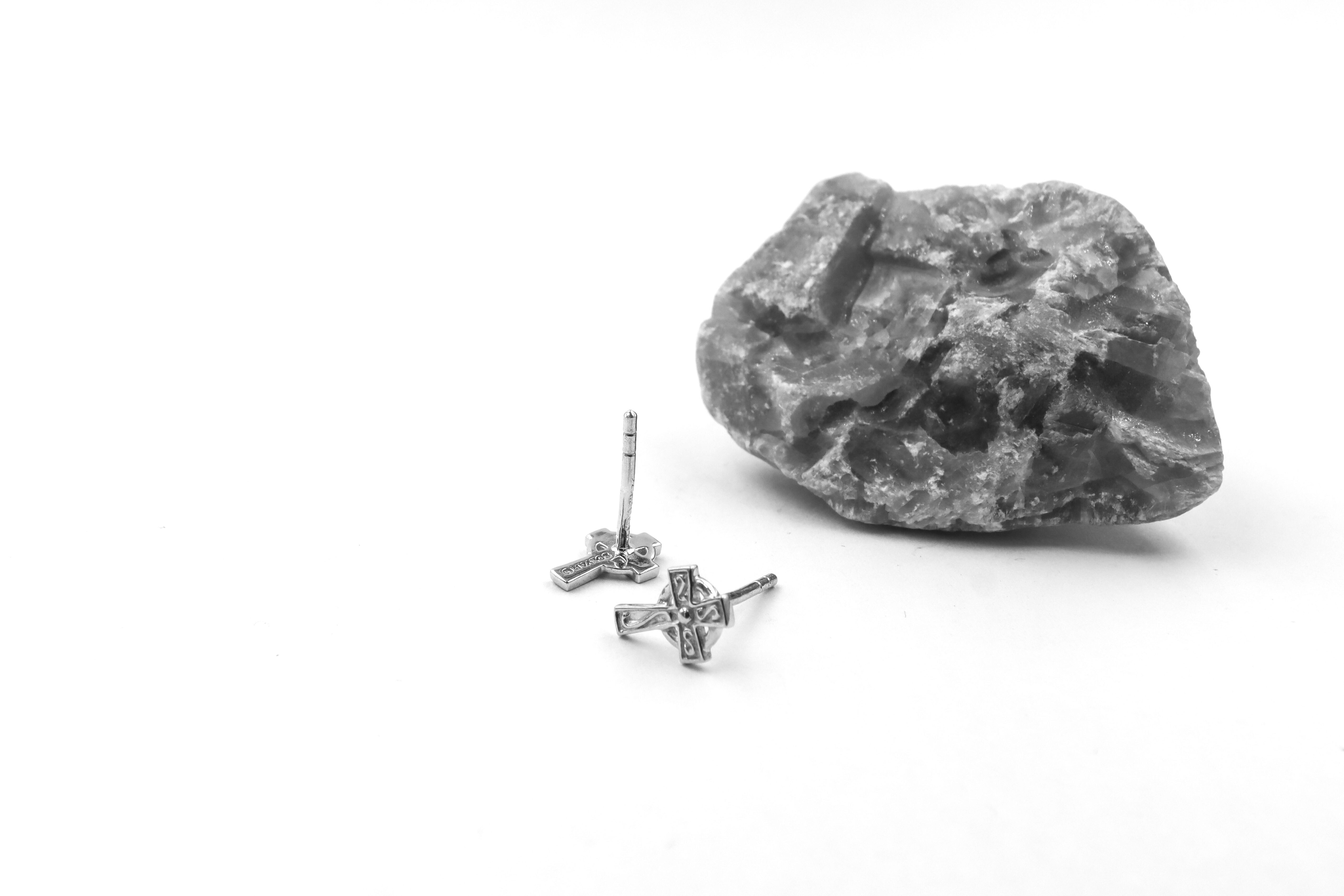 Authentic Sterling Silver Celtic Cross Earrings For Women