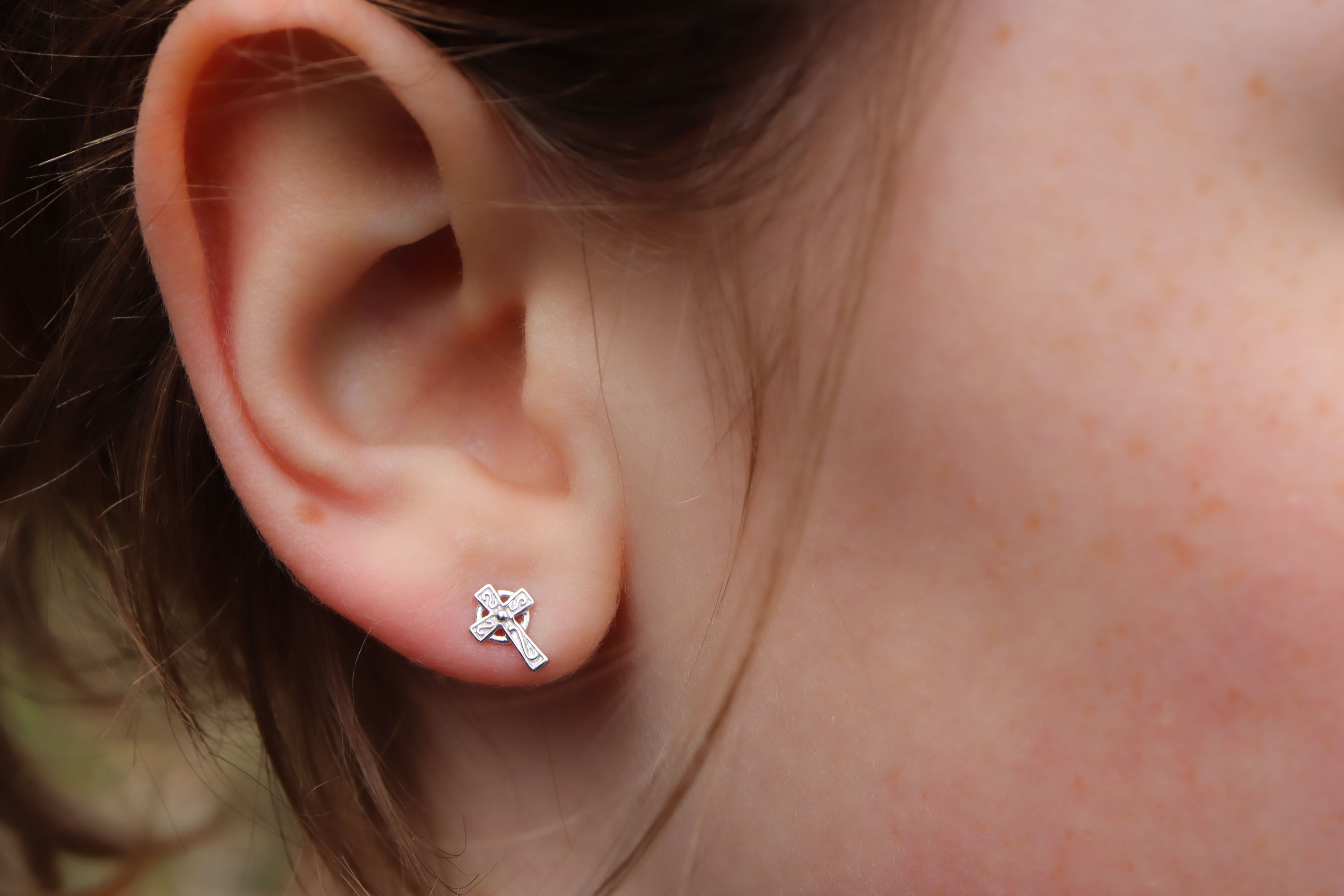 Mini Celtic Cross Earrings Sku 23666 model