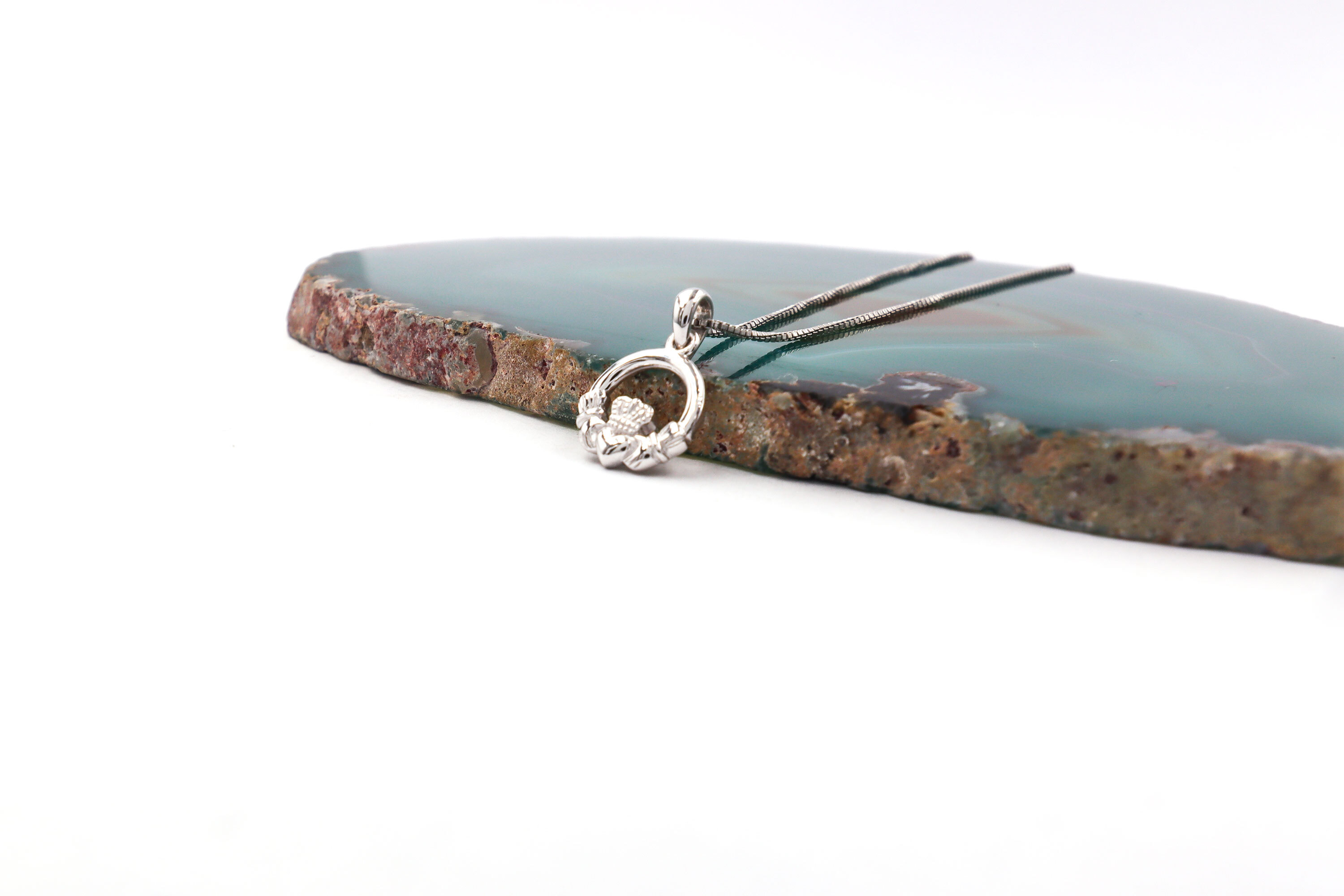 Childrens Genuine Sterling Silver Claddagh Necklace