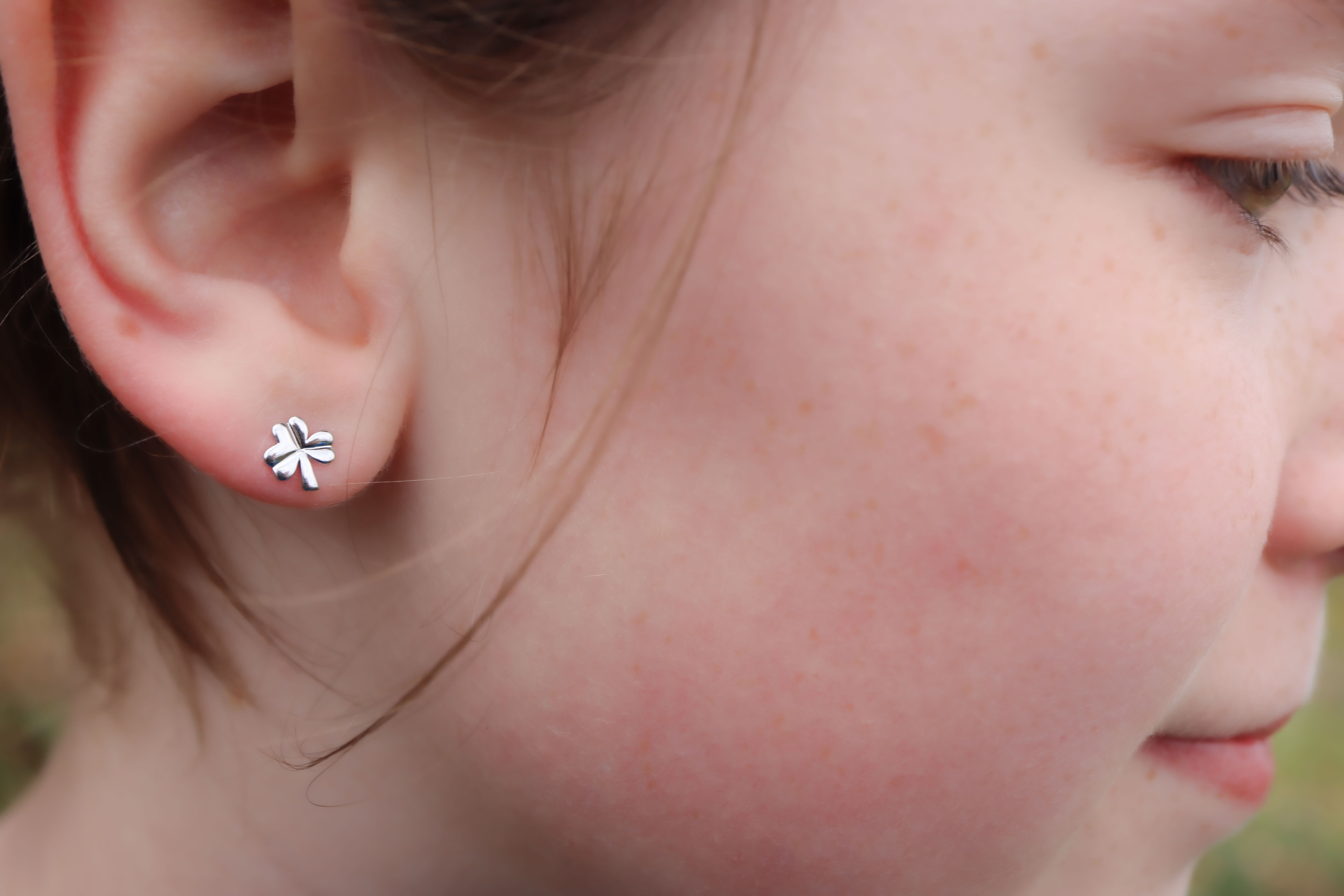 Mini Shamrock Earrings Sku 23647 Model