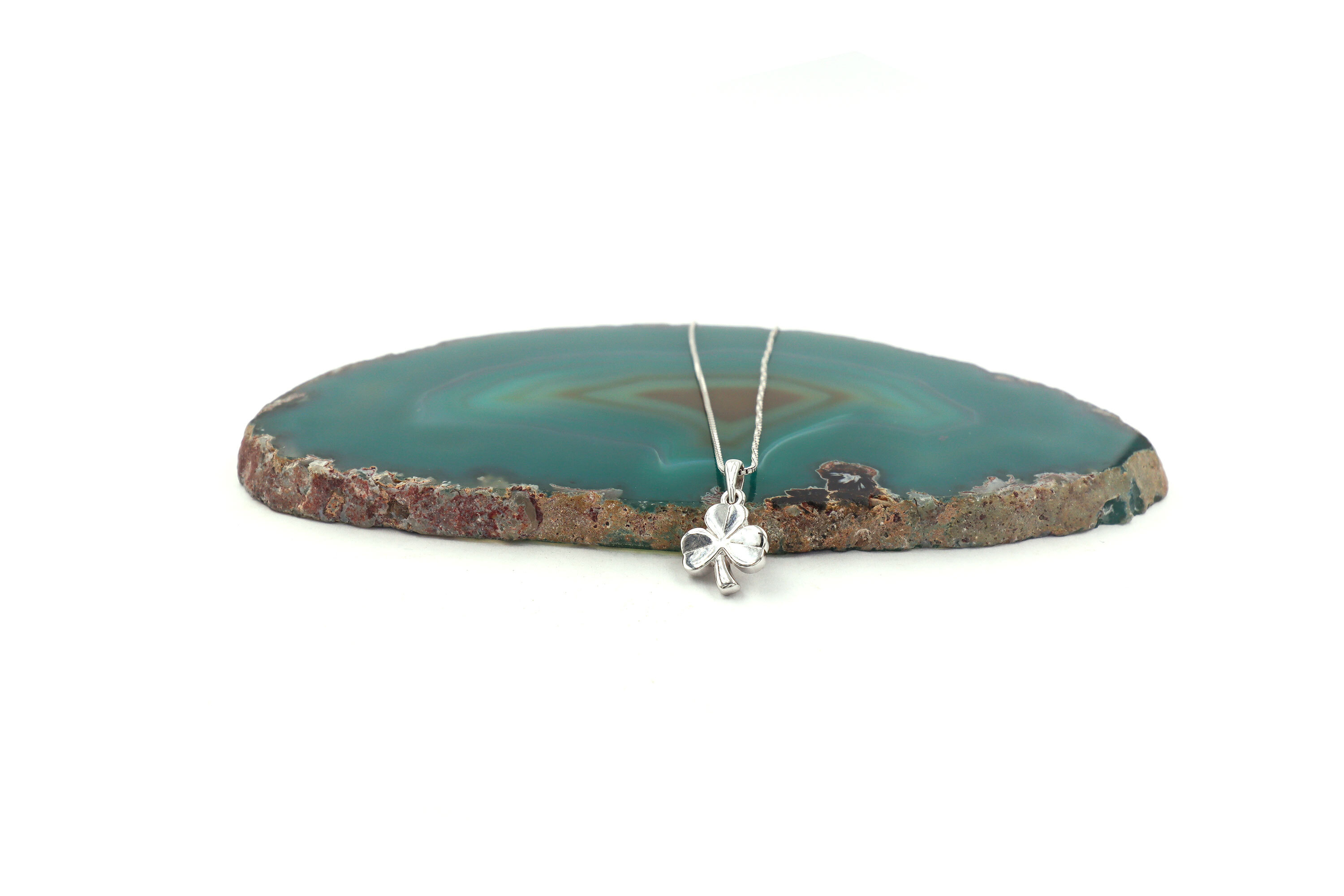 Childrens Attractive Sterling Silver Shamrock Necklace