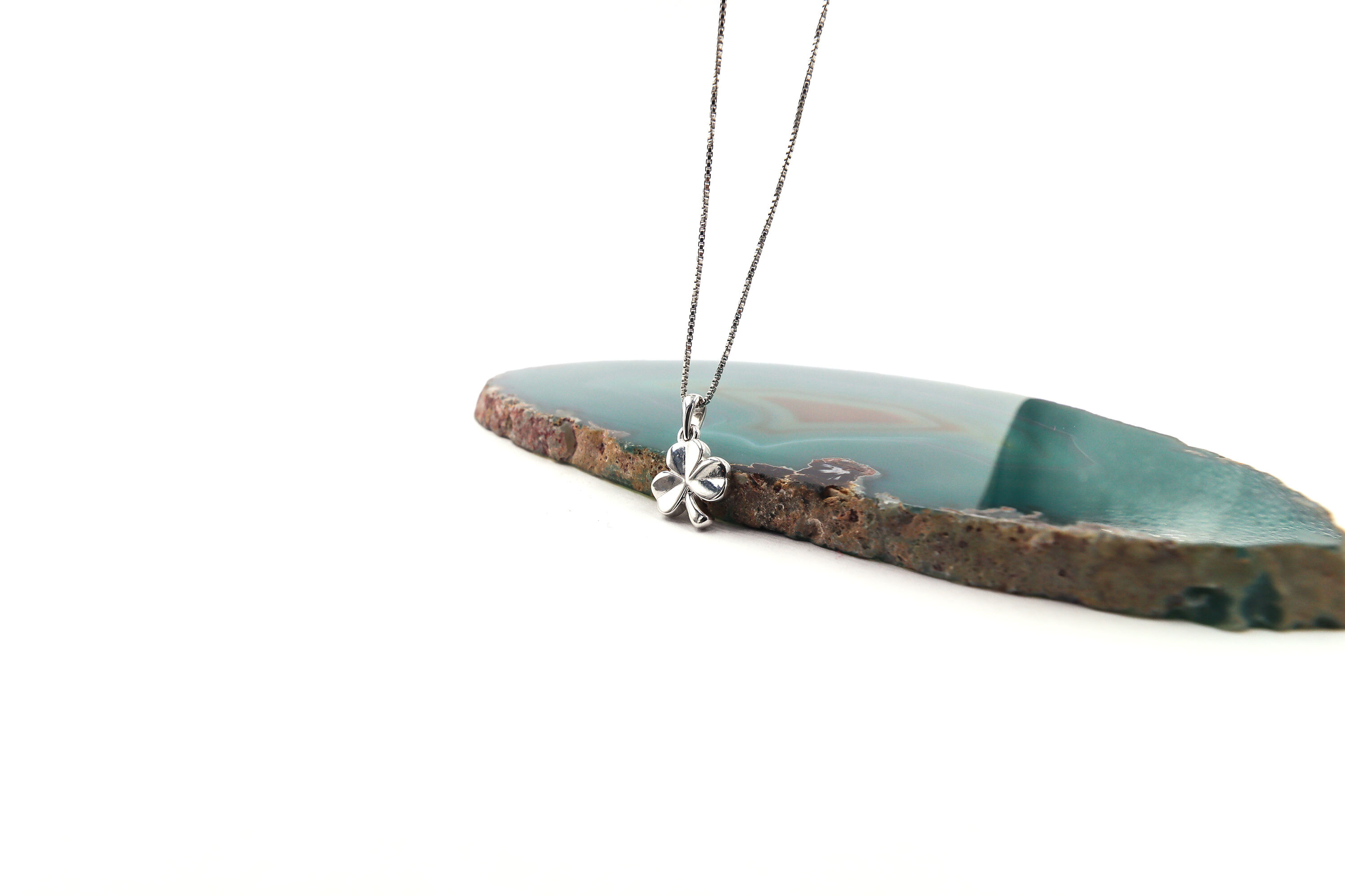 Childrens Sterling Silver Shamrock Necklace