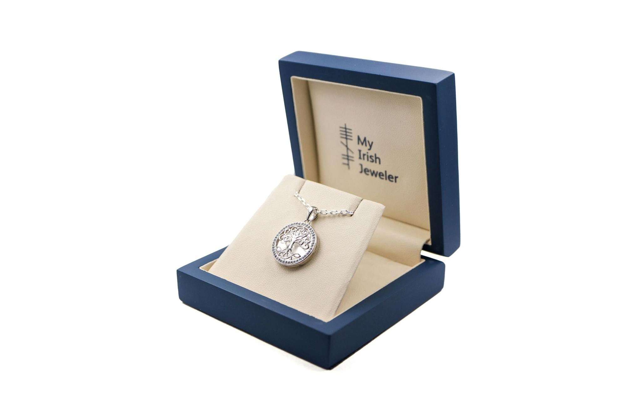 Mother of Pearl Tree of Life Necklace, From Ireland My Irish Jeweler