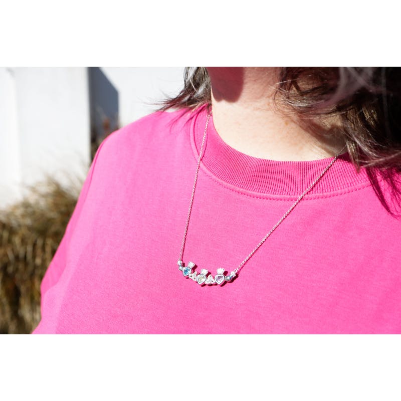 Womens Sterling Silver Claddagh Necklace