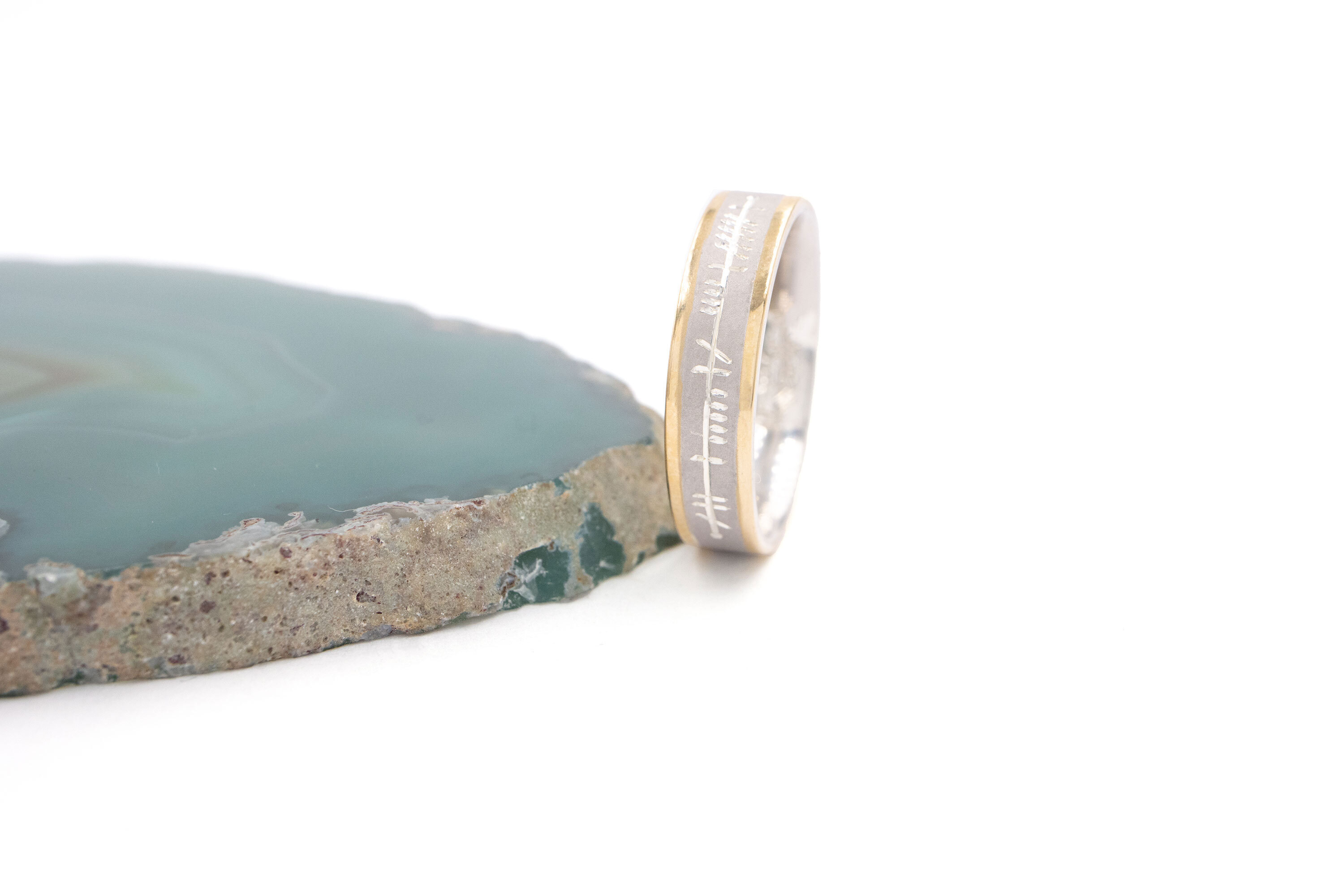 Hand Engraved Ogham Wedding Band