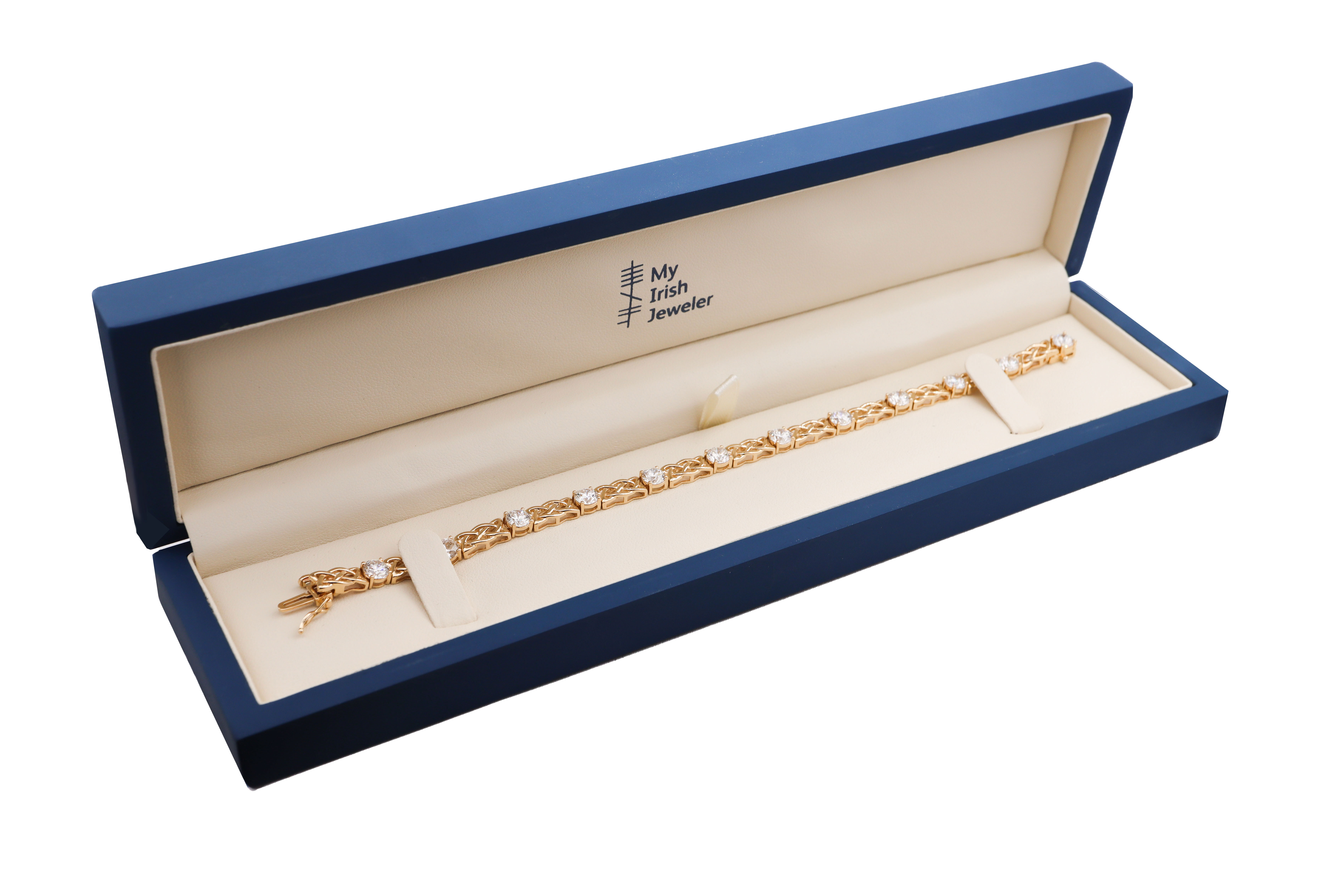 Luxurious 14K Yellow Gold Celtic Knot Bracelet For Women With a Polished Finish. In Luxury Packaging.