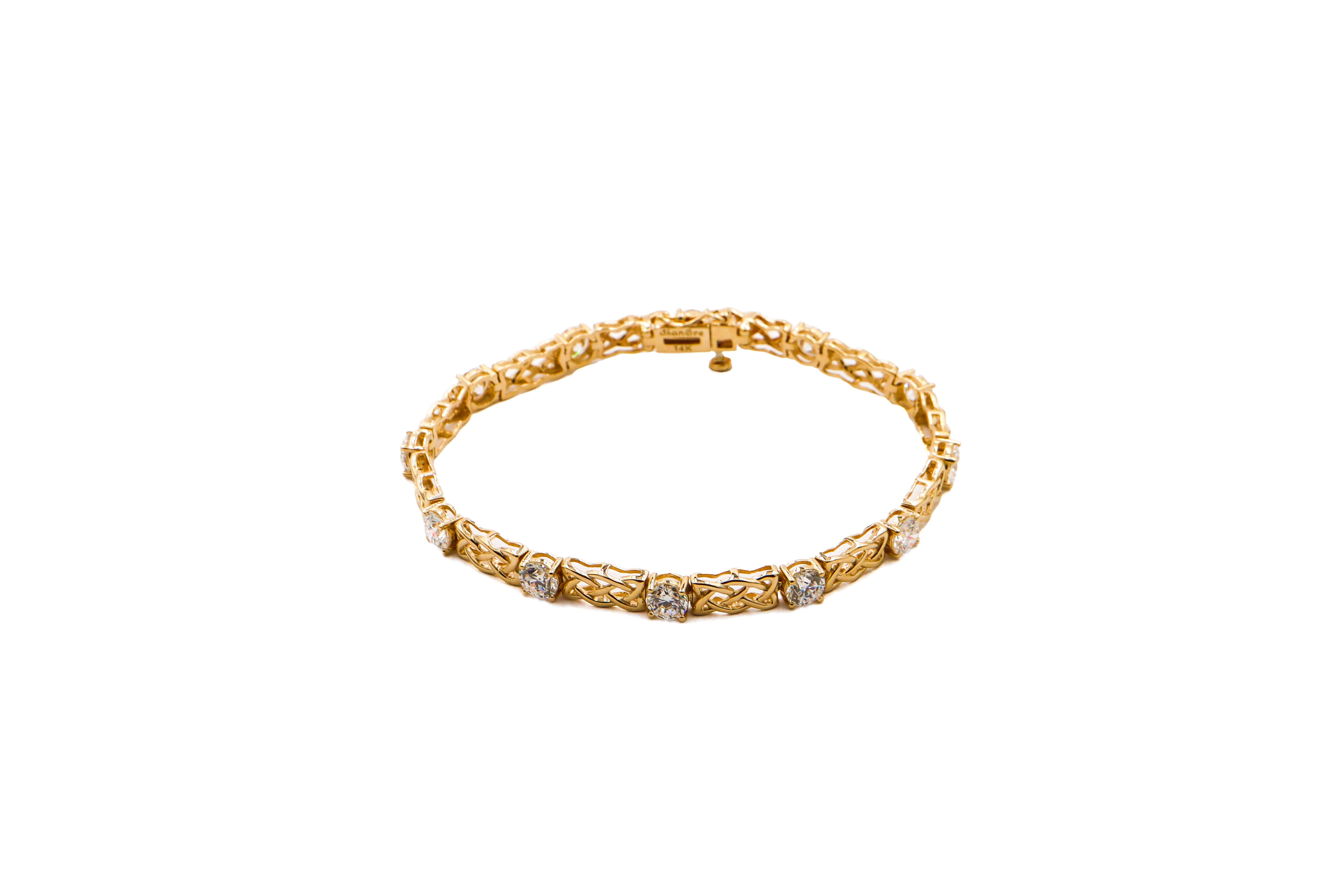 Genuine 14K Yellow Gold Celtic Knot Bracelet For Women With a Polished Finish