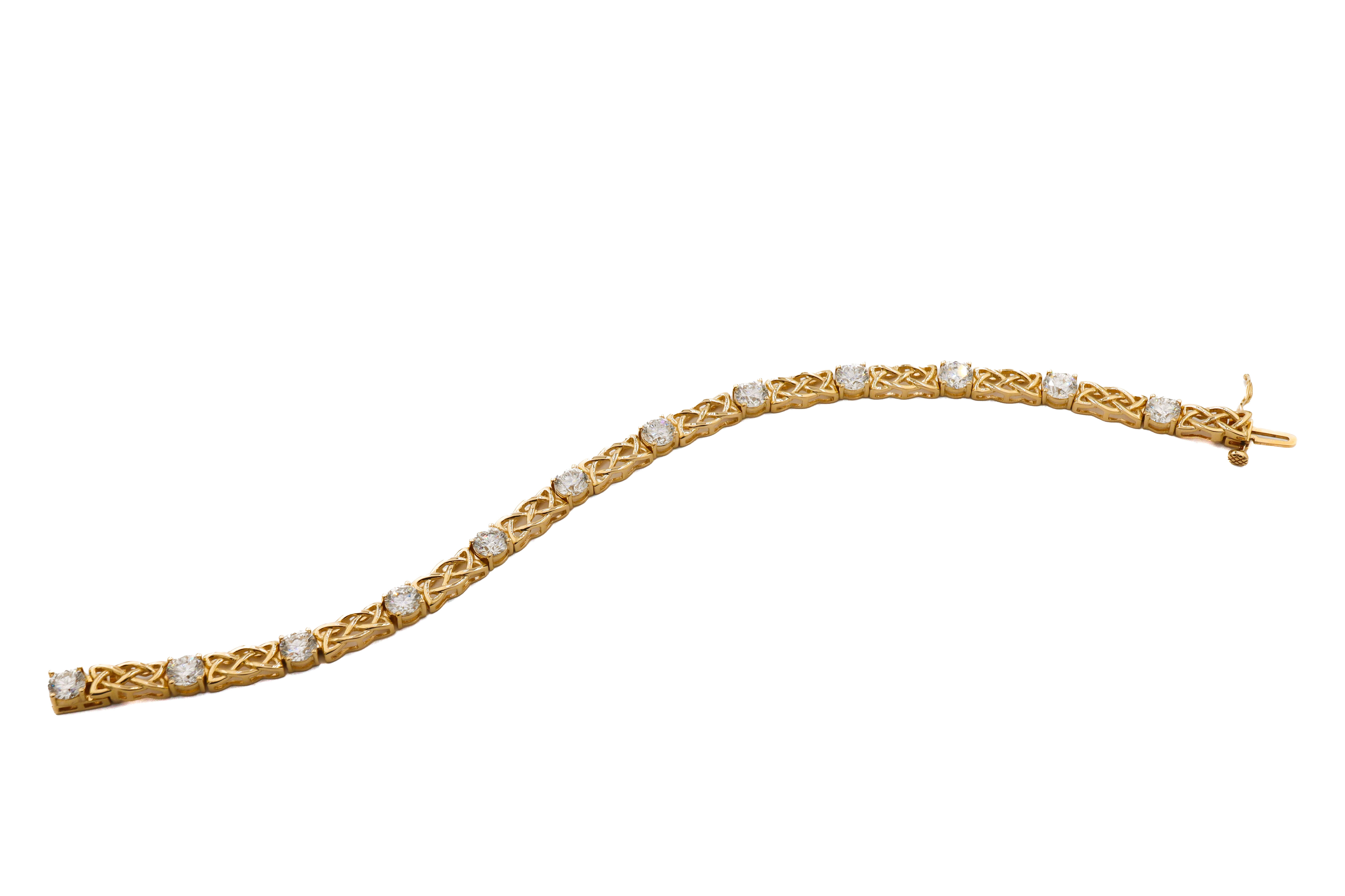 Genuine 14K Yellow Gold Celtic Knot Bracelet With a Polished Finish For Women