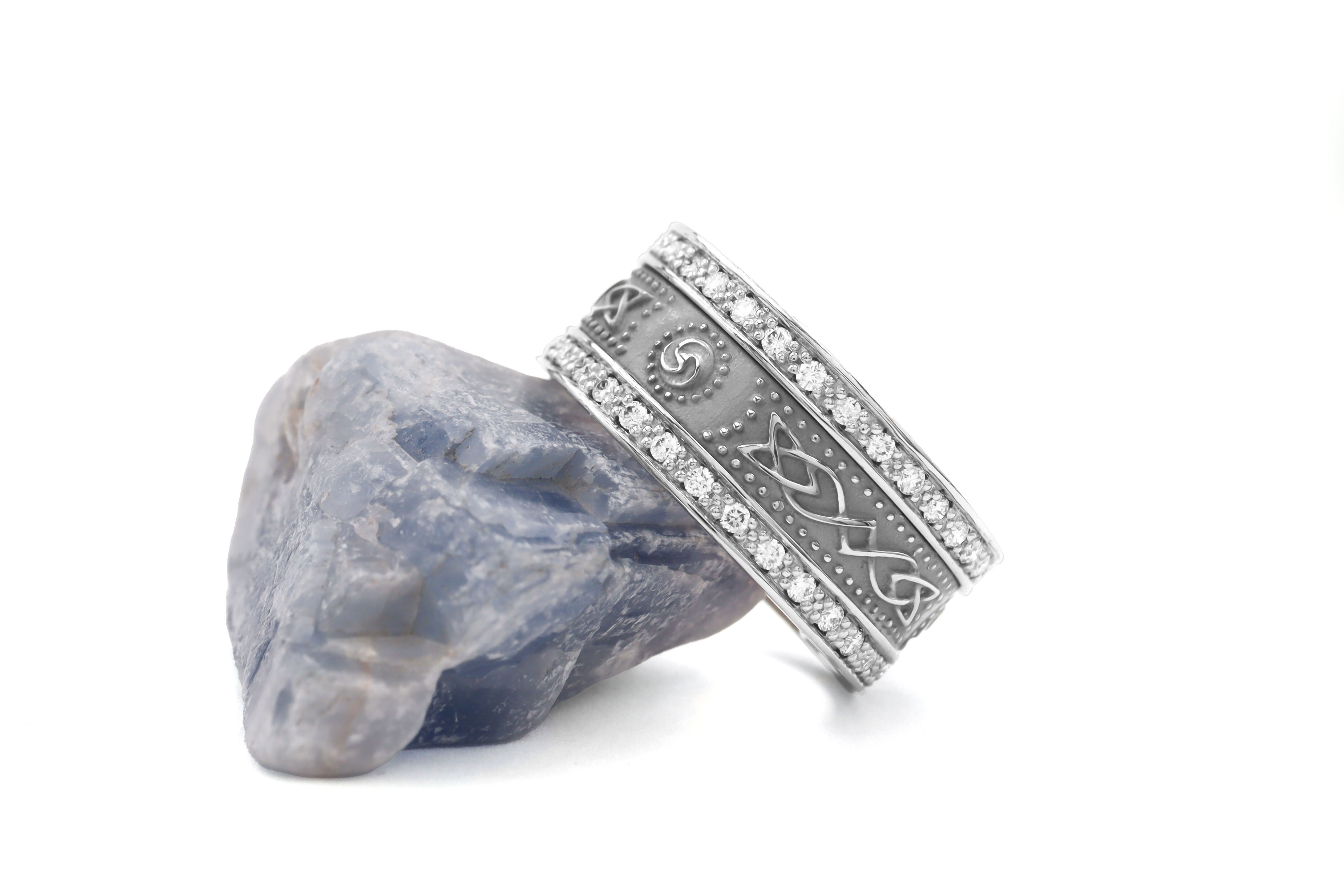 Genuine Platinum Ardagh Chalice & Celtic Knot 8.7mm Ring For Women