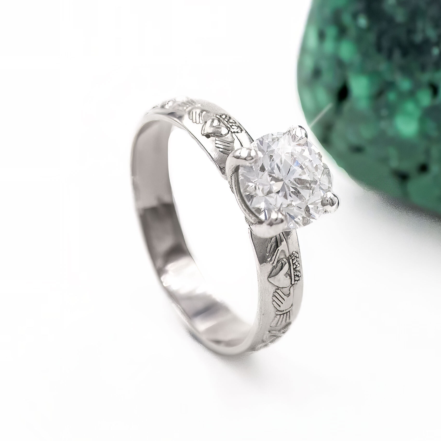 Claddagh Solitaire engagement ring