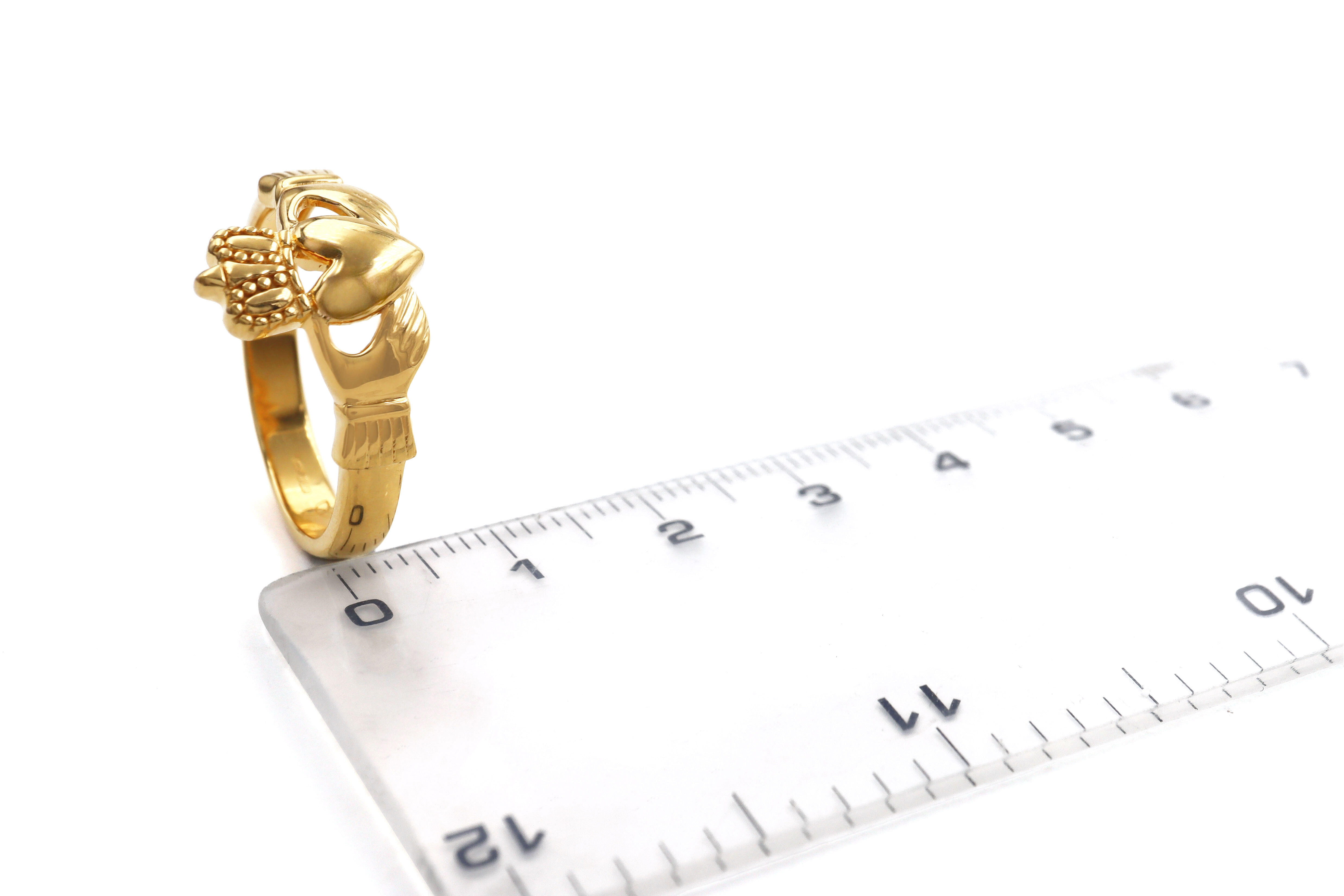 New Gents Gold Vermeil Claddagh Ring Sku 25199 scale