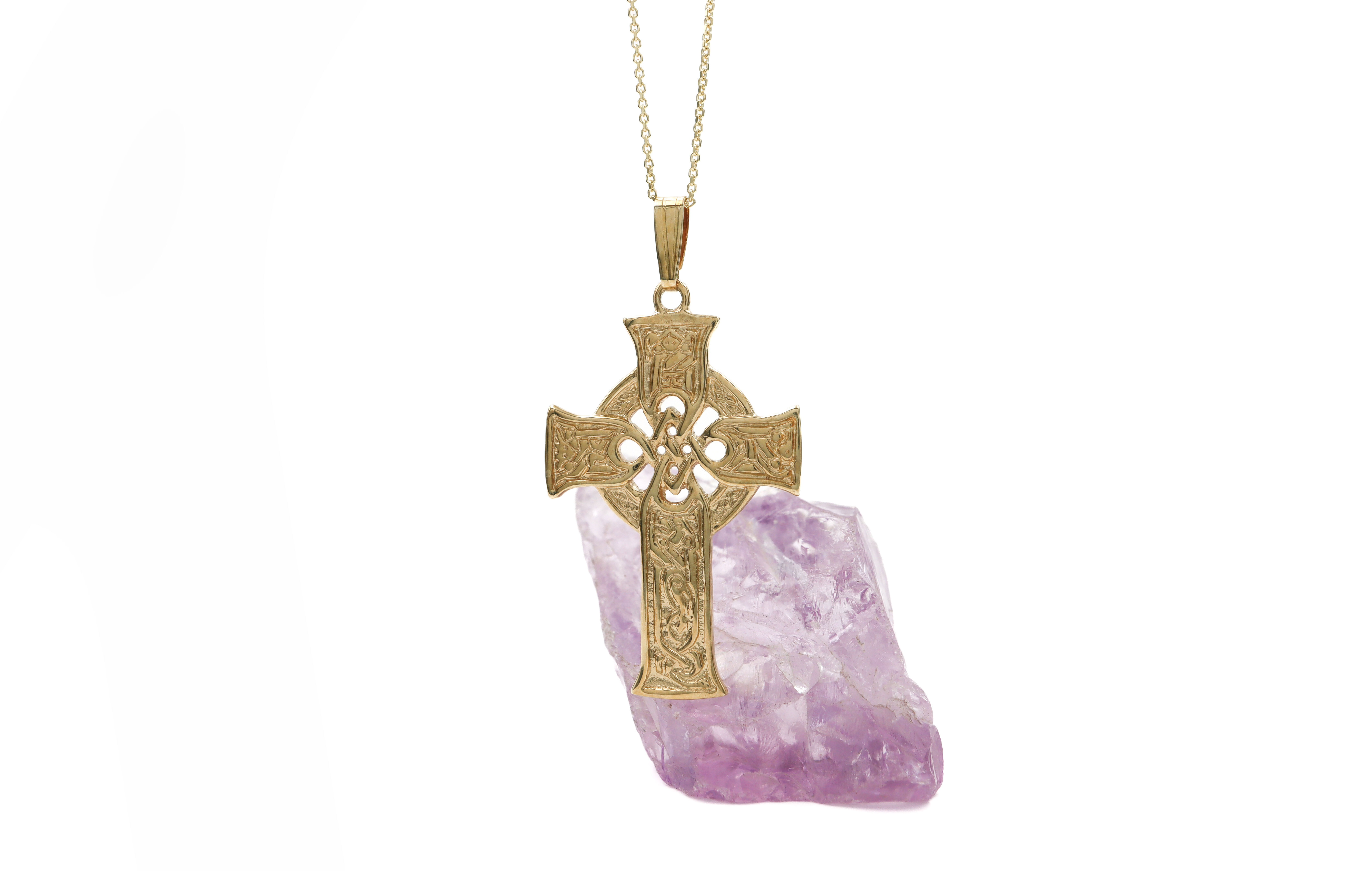 Authentic Yellow Gold Celtic Cross Necklace