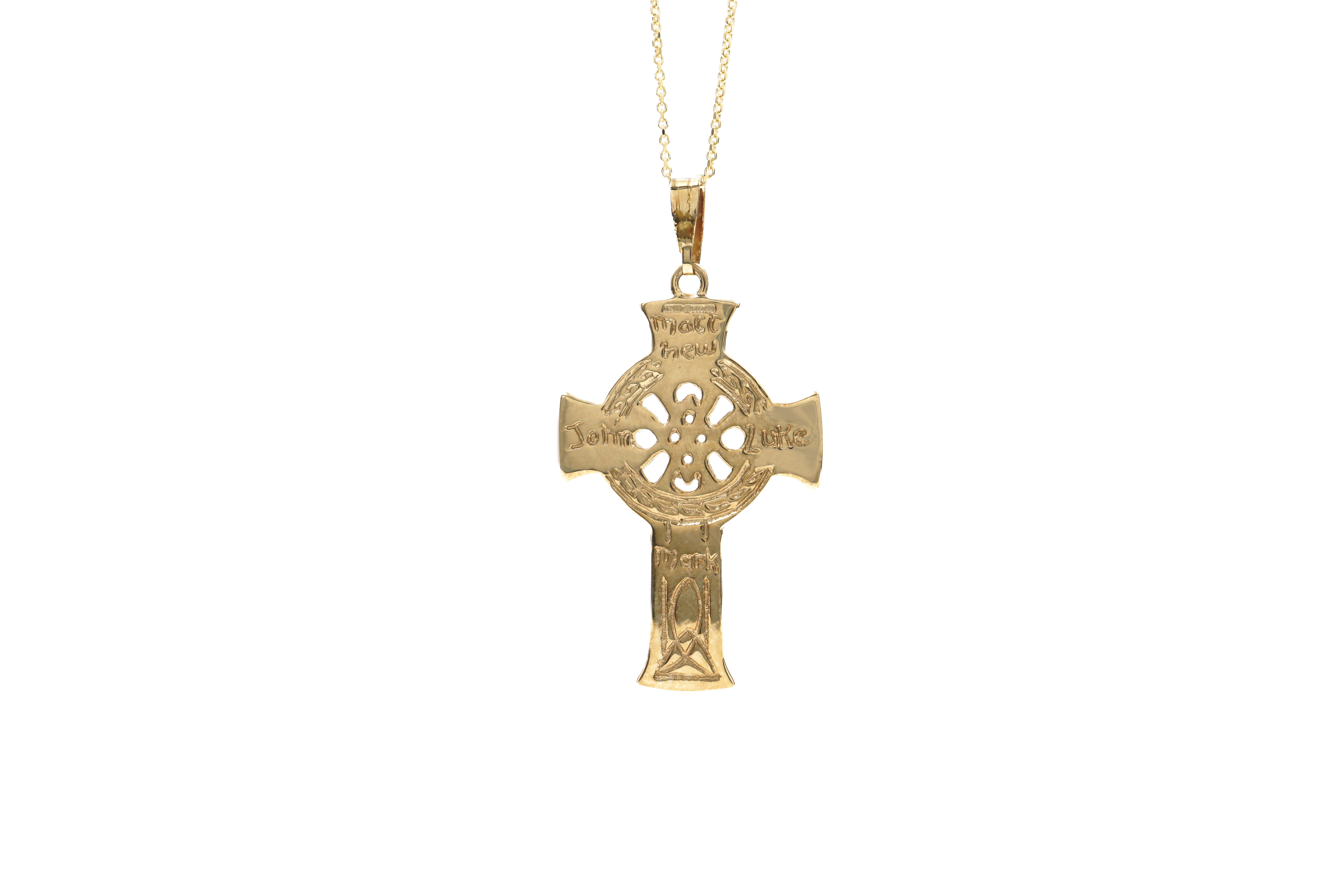 Yellow Gold Celtic Cross Necklace