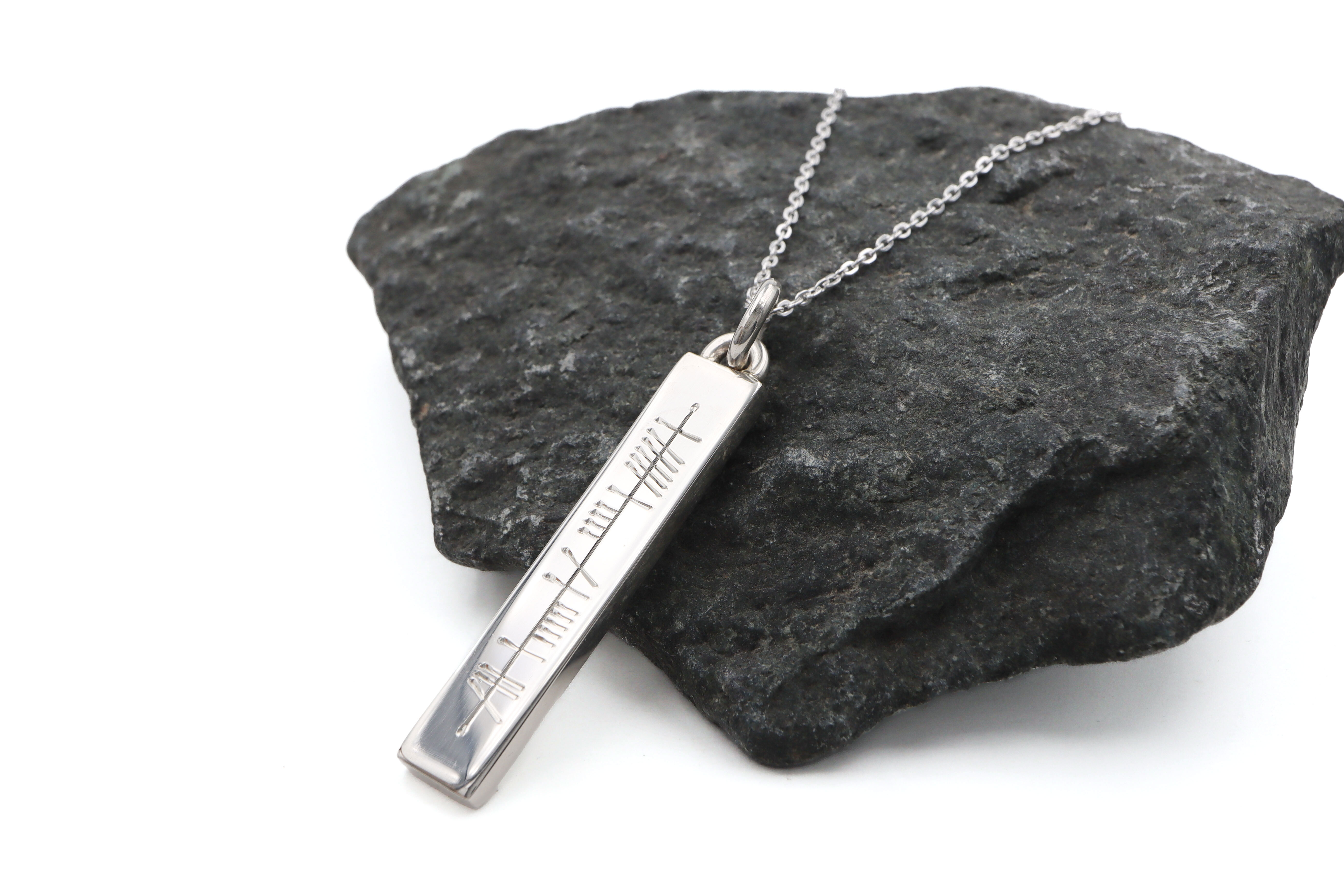 New Heavy Ogham Personalised Necklace Sku 25179 front
