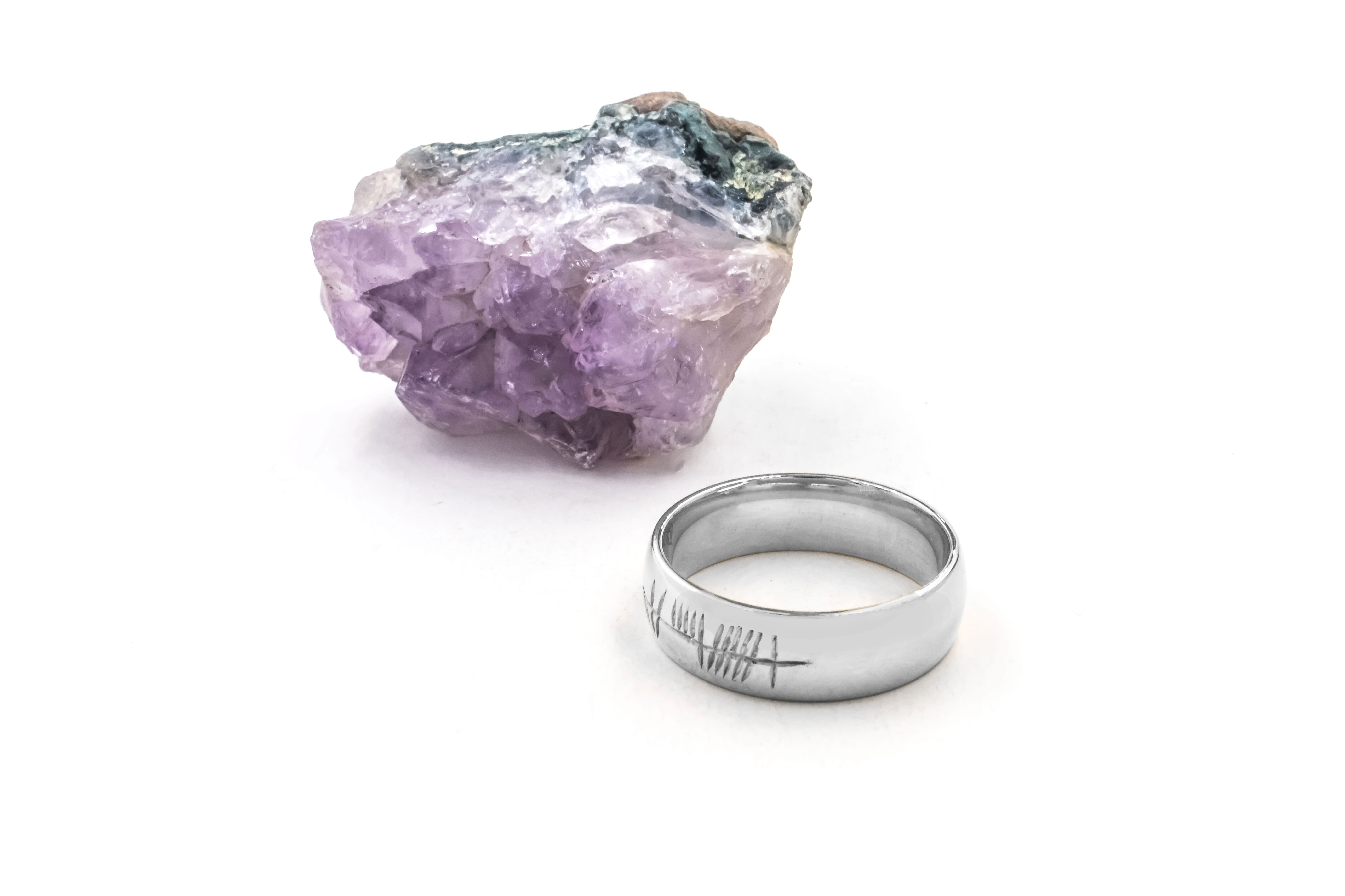 Attractive Sterling Silver Ogham 7.0mm Ring For Men