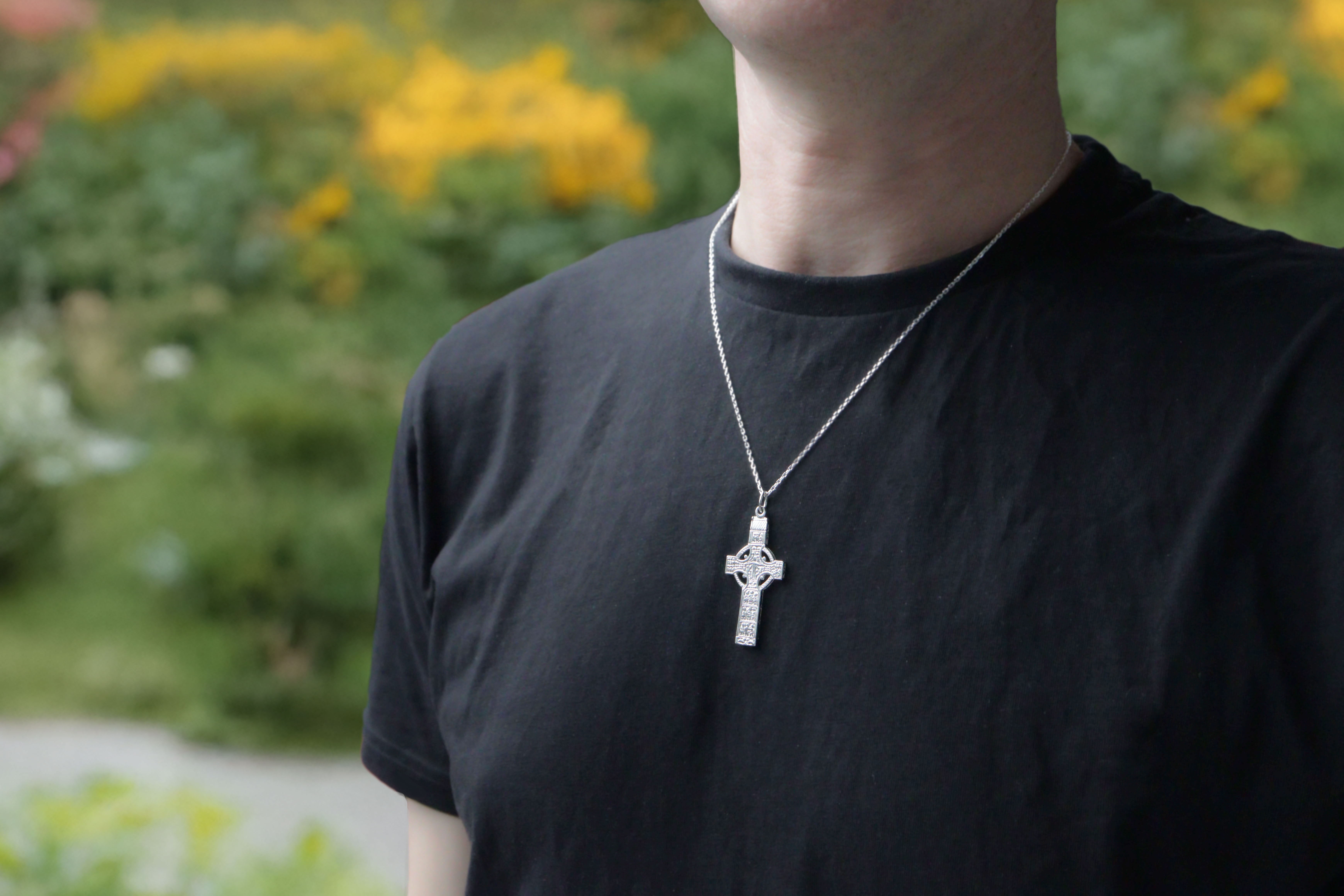 New Silver Heirloom Muiredach Celtic Cross Sku 10187 Model mens