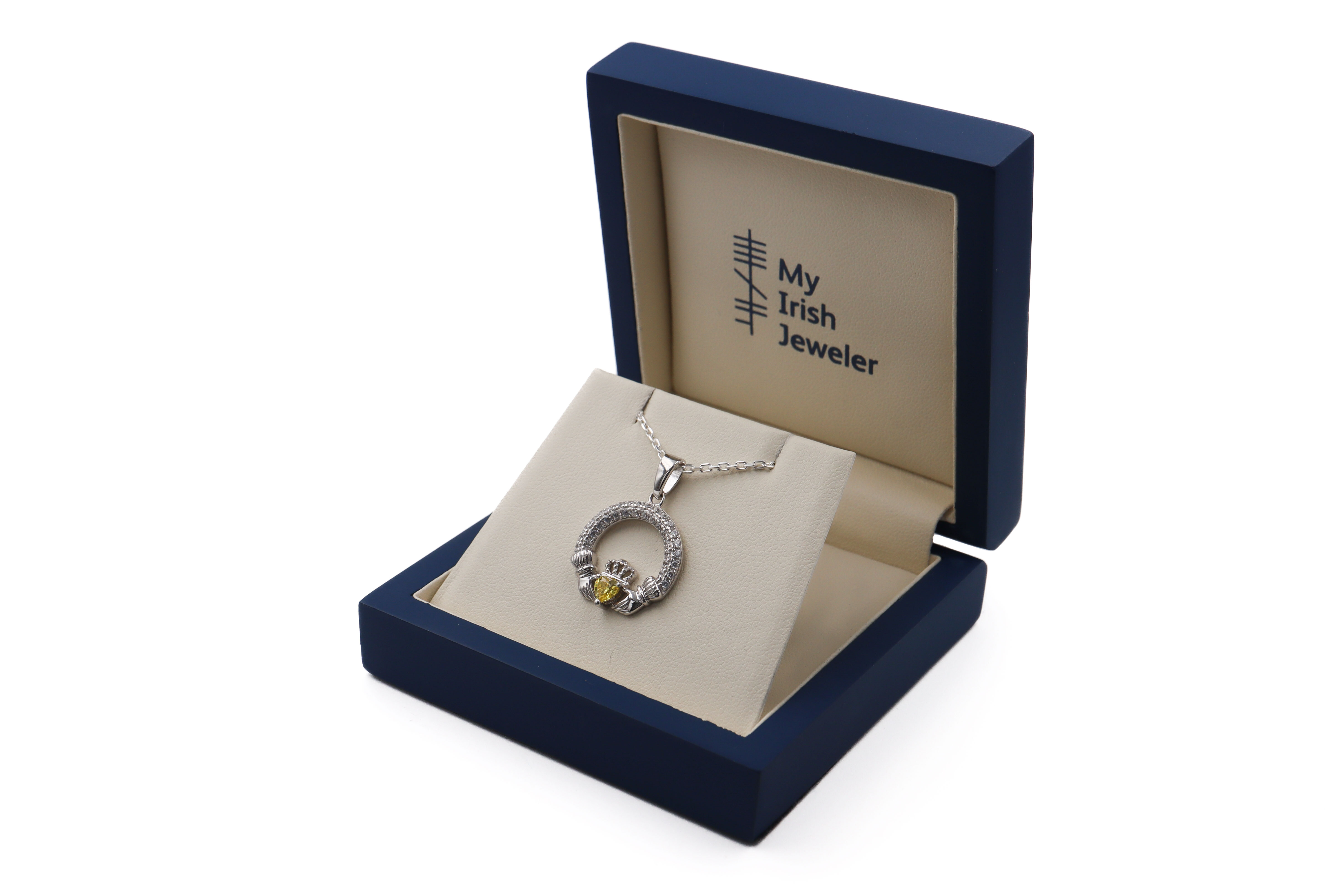 Womens Polished Sterling Silver November Birthstone Gift Set. In Luxury Packaging.