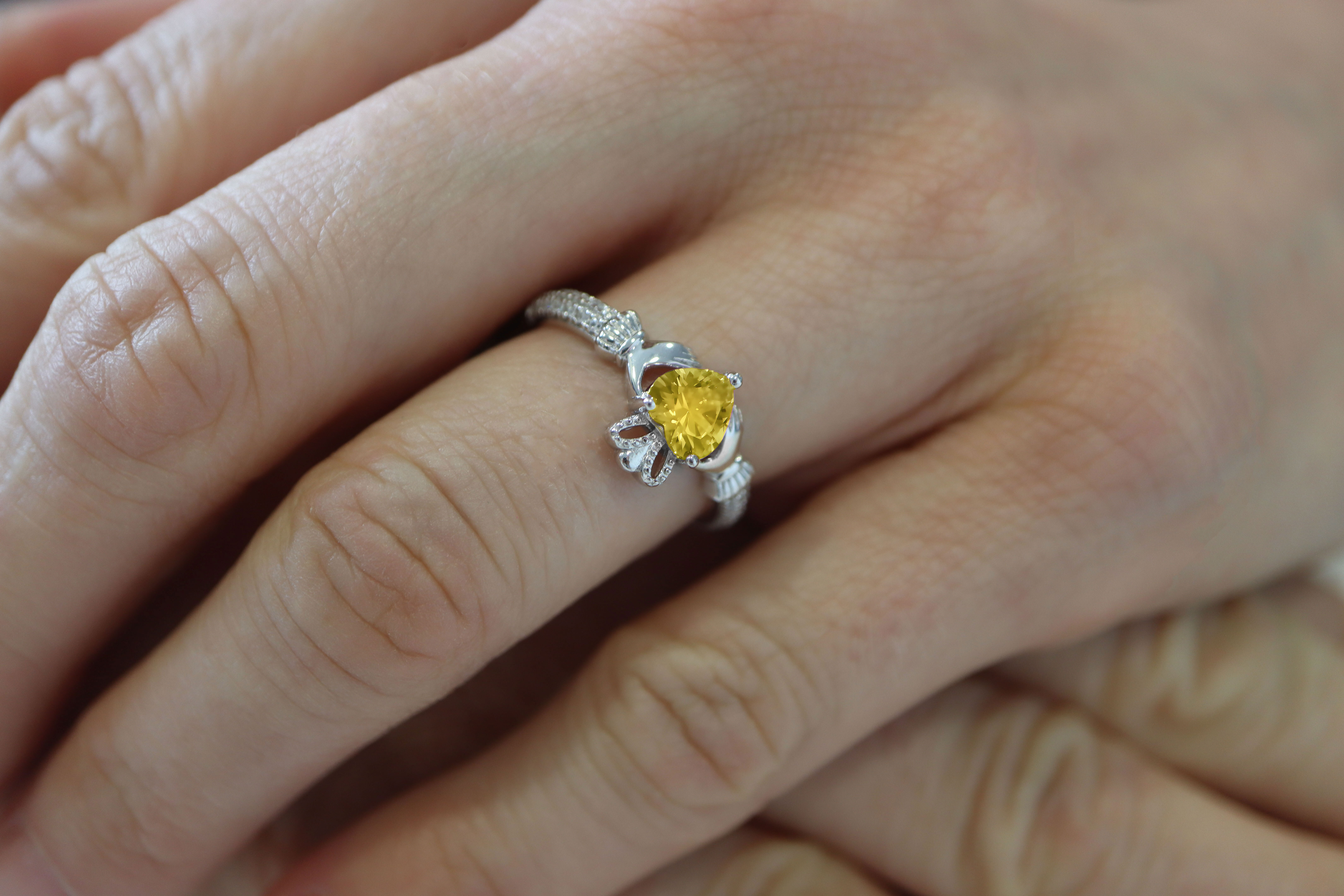 Striking Sterling Silver November Birthstone Gift Set For Women With a Polished Finish - Model Photo