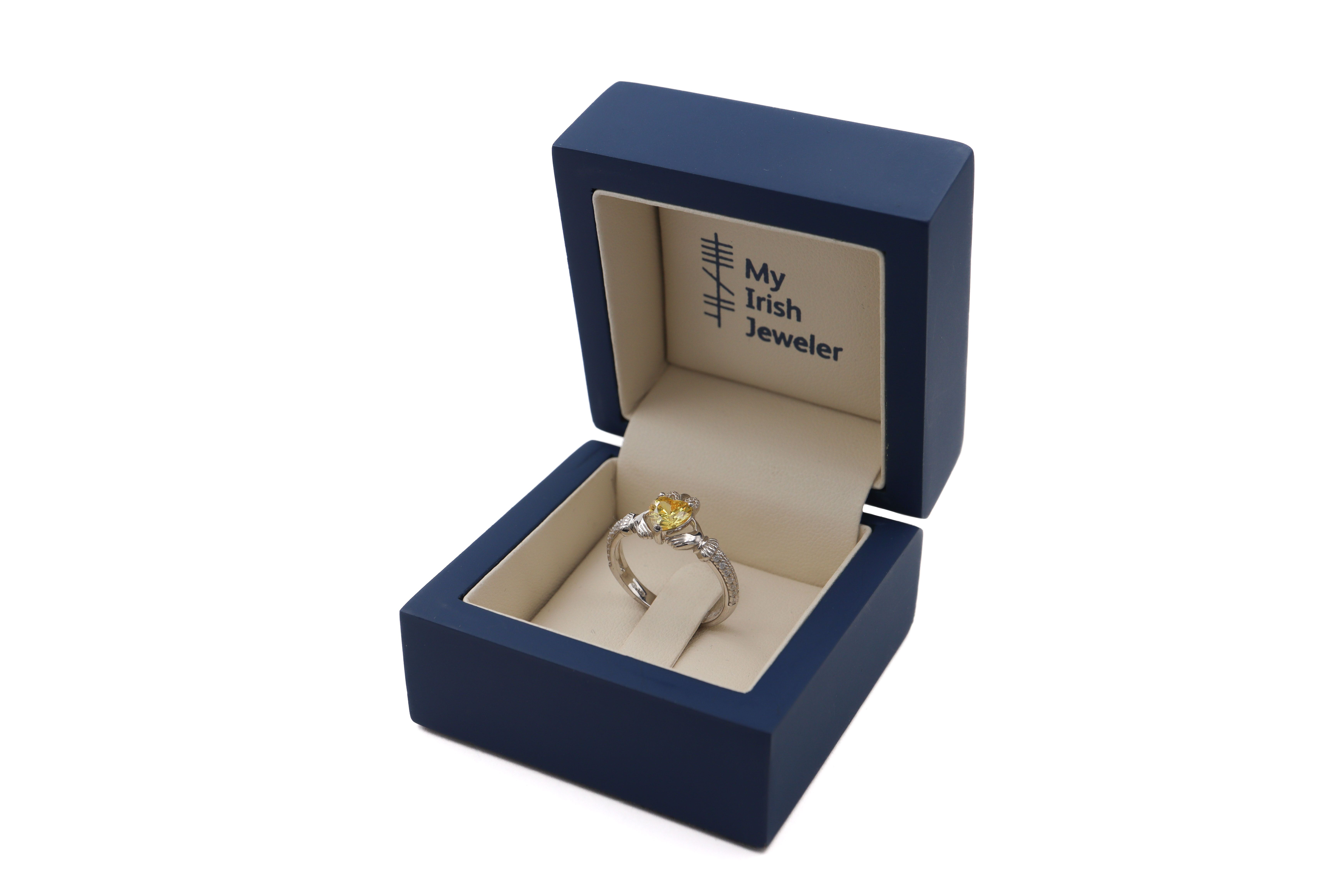 Irish Sterling Silver November Birthstone 2.0mm Ring For Women