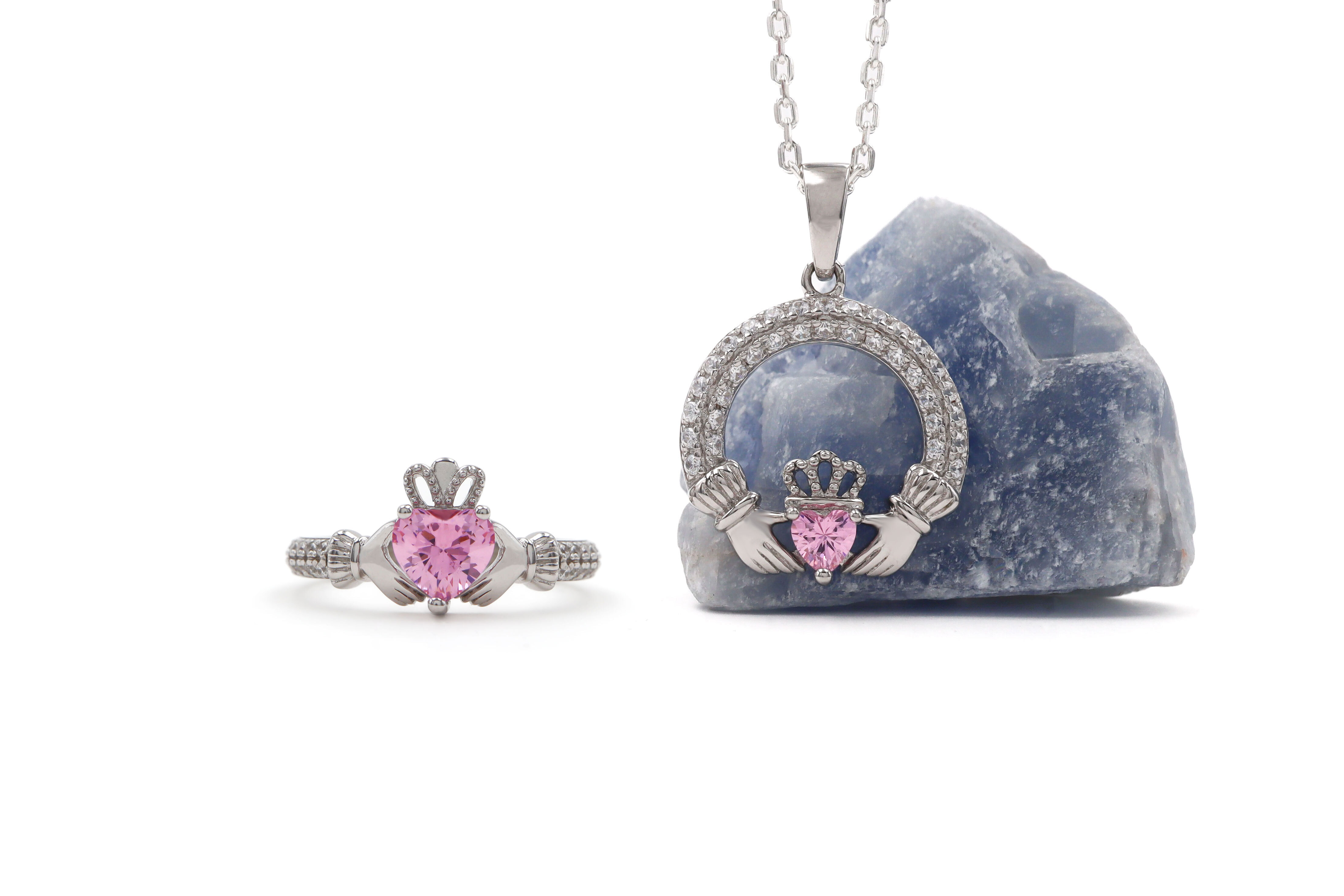 Womens Personalized Sterling Silver October Birthstone Necklace