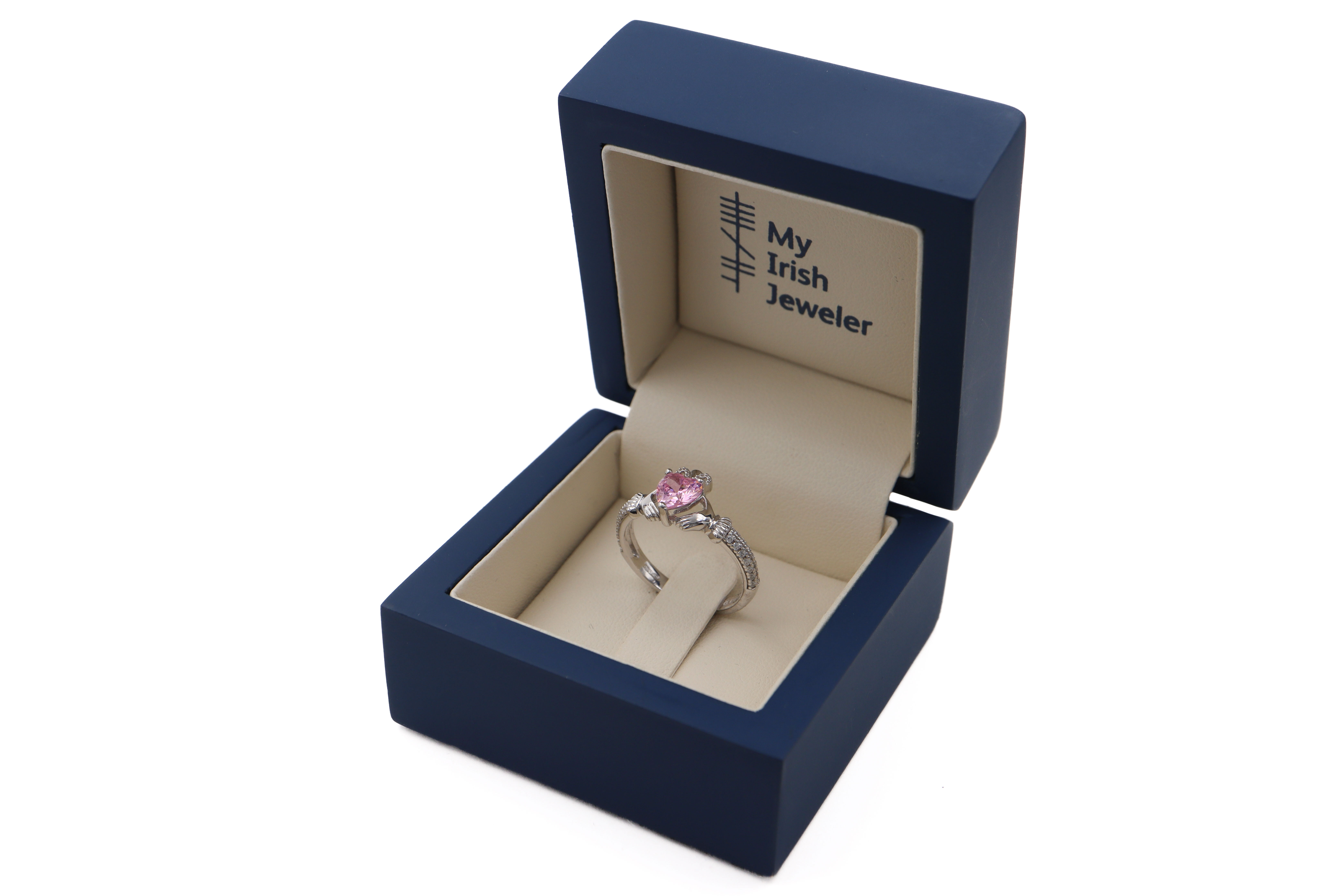 Womens October Birthstone 2.0mm Ring in Sterling Silver. In Luxury Packaging.