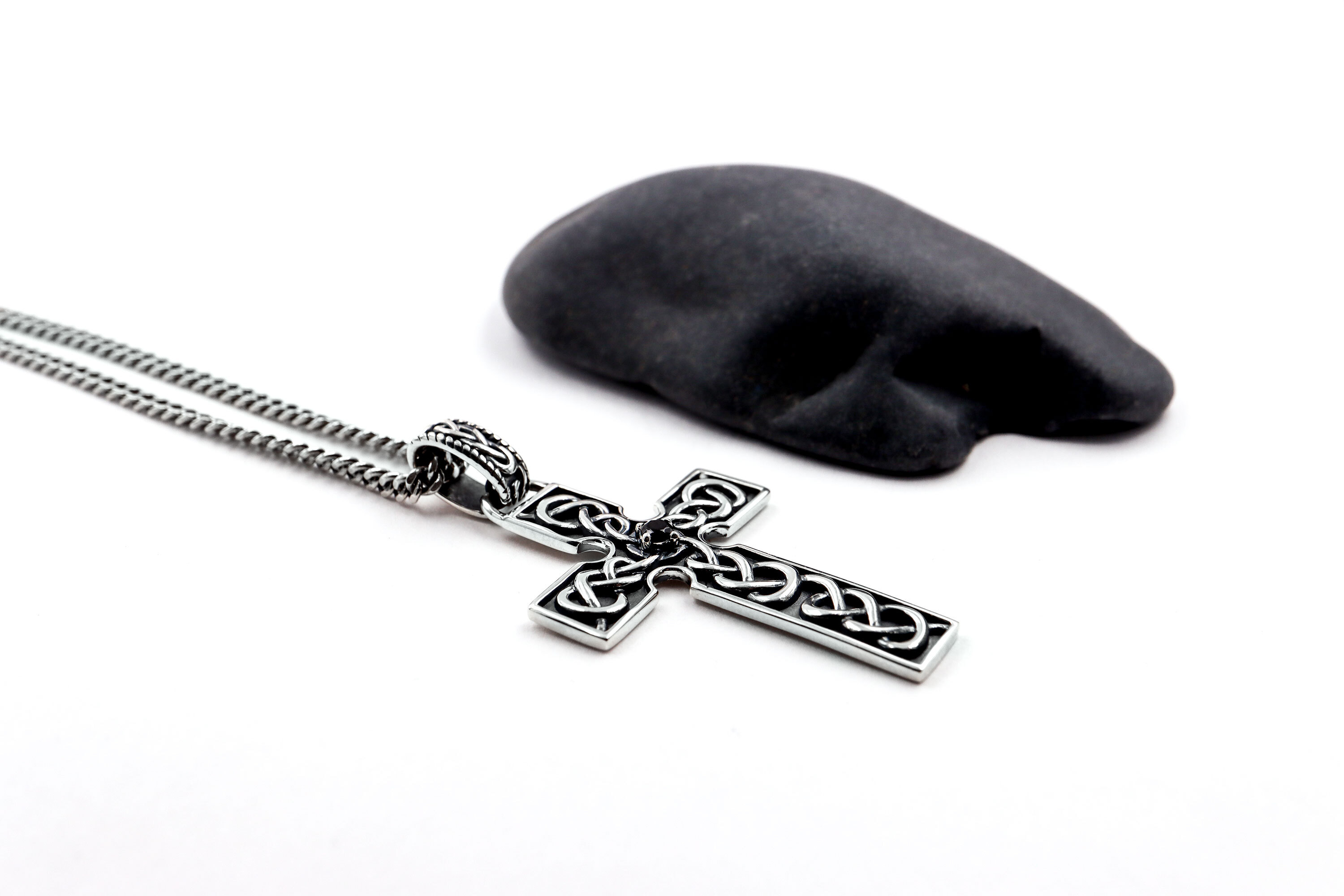 Mens Genuine Sterling Silver Celtic Knot Gift Set