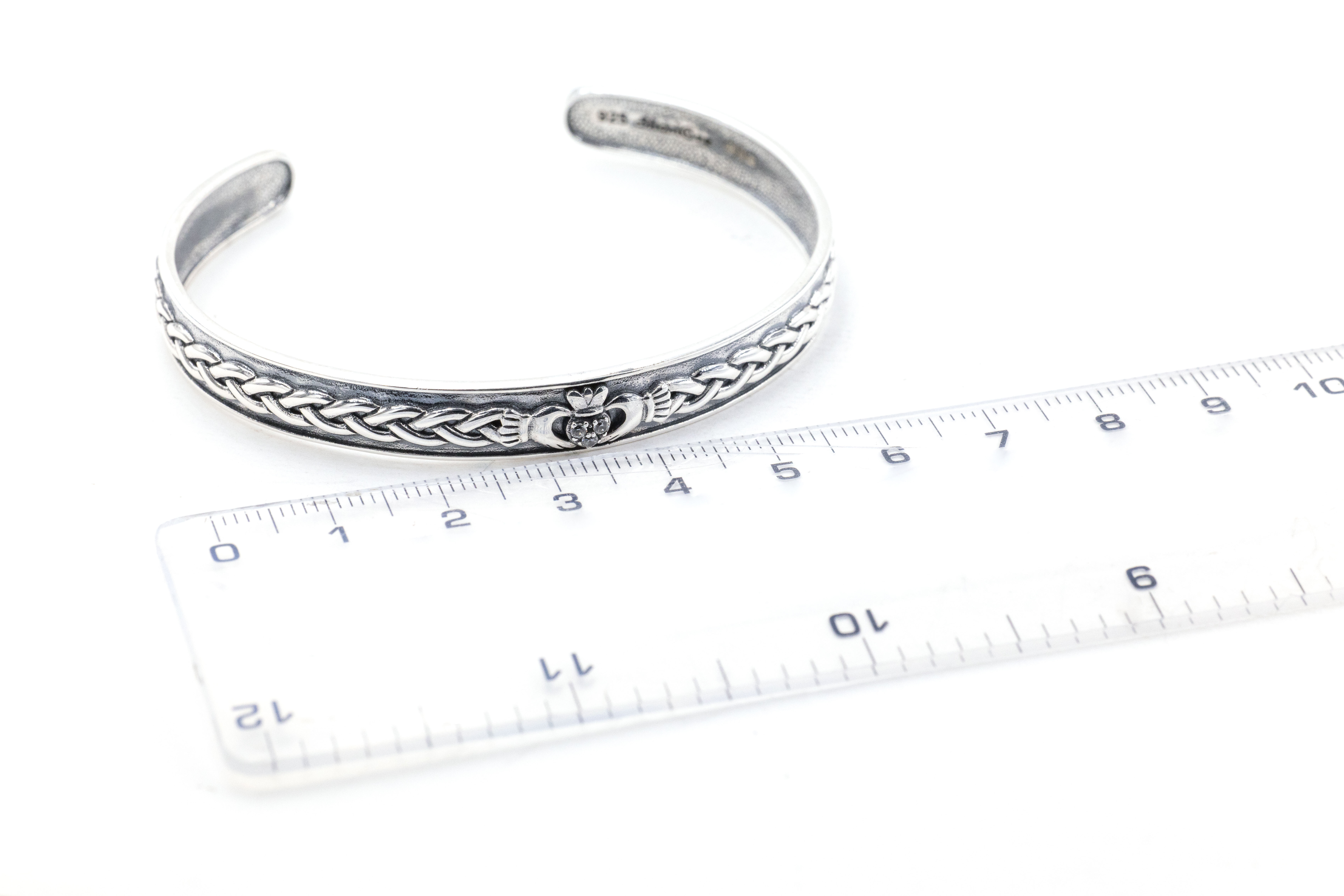 Gorgeous Sterling Silver Claddagh Bracelet For Women With a Oxidized Finish