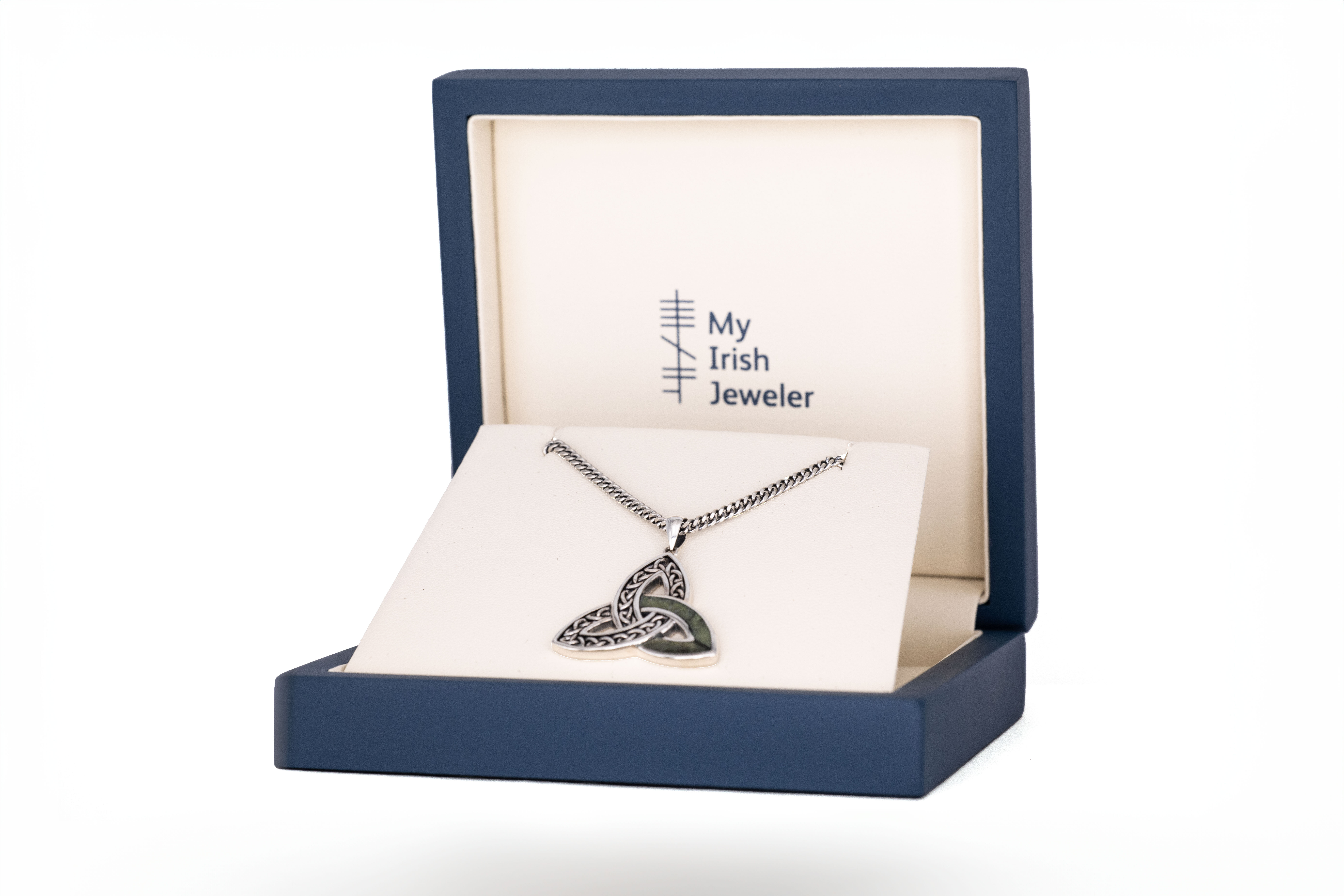 Large Oxidised Sterling Silver Trinity Knot Necklace. In Luxury Packaging.