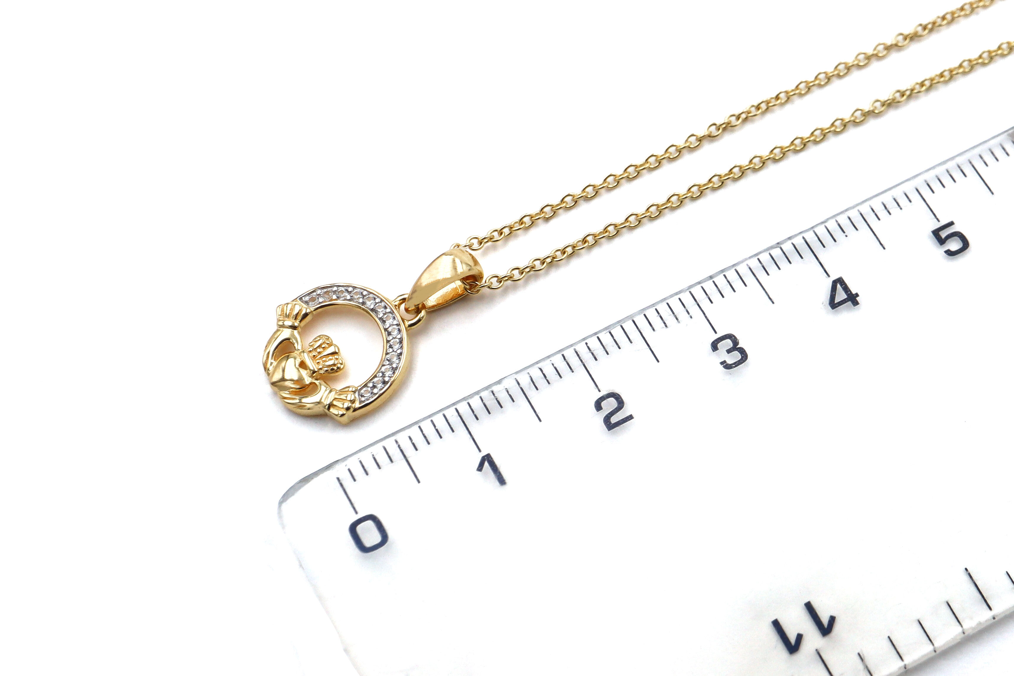 Petite Gold Vermeil Claddagh Necklace Sku 25158 scale