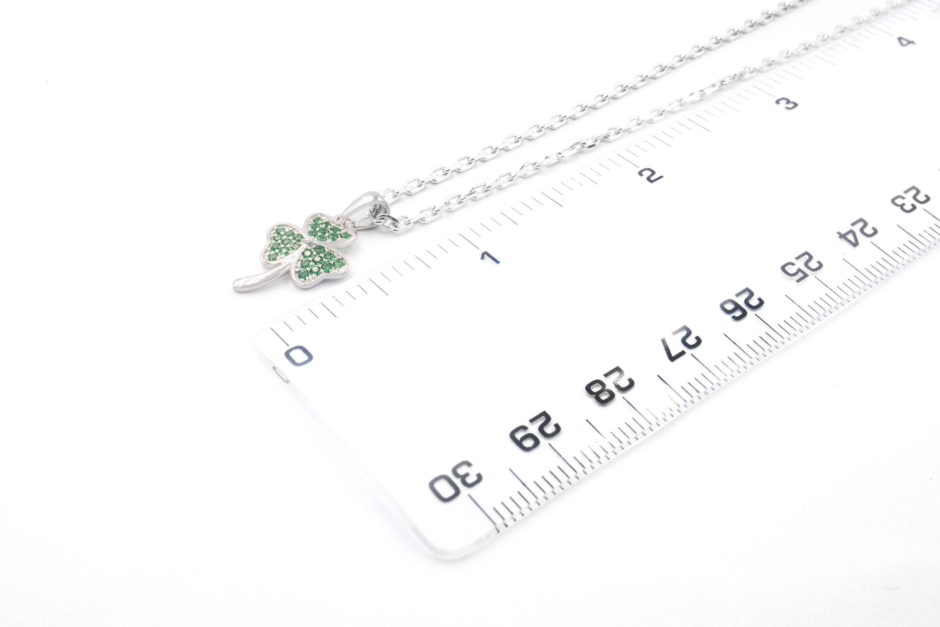 Petite Real Sterling Silver Shamrock Gift Set For Women. Picture For Scale.