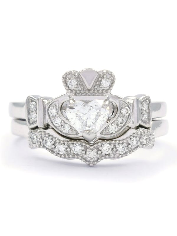 Womens Claddagh 0.50ct Lab Grown Diamond Engagement Ring in Platinum